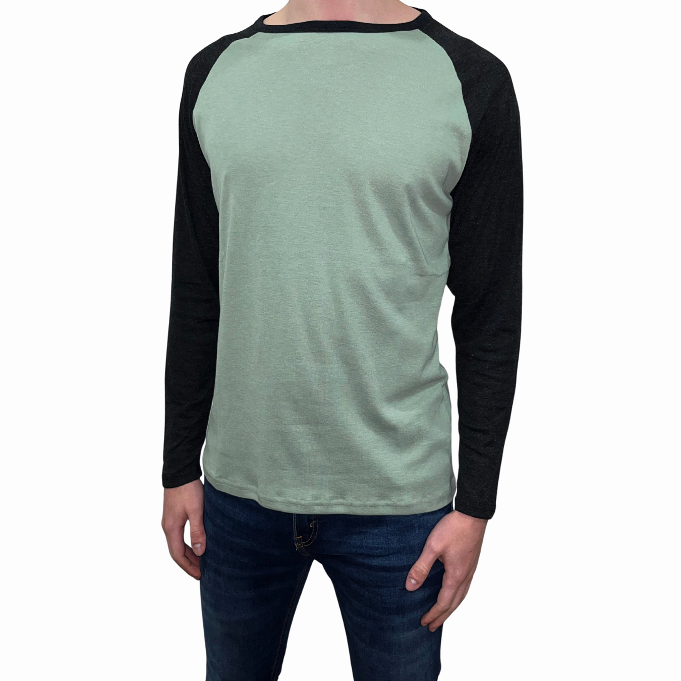 Playera Manga Larga con Cuello Redondo para Hombre