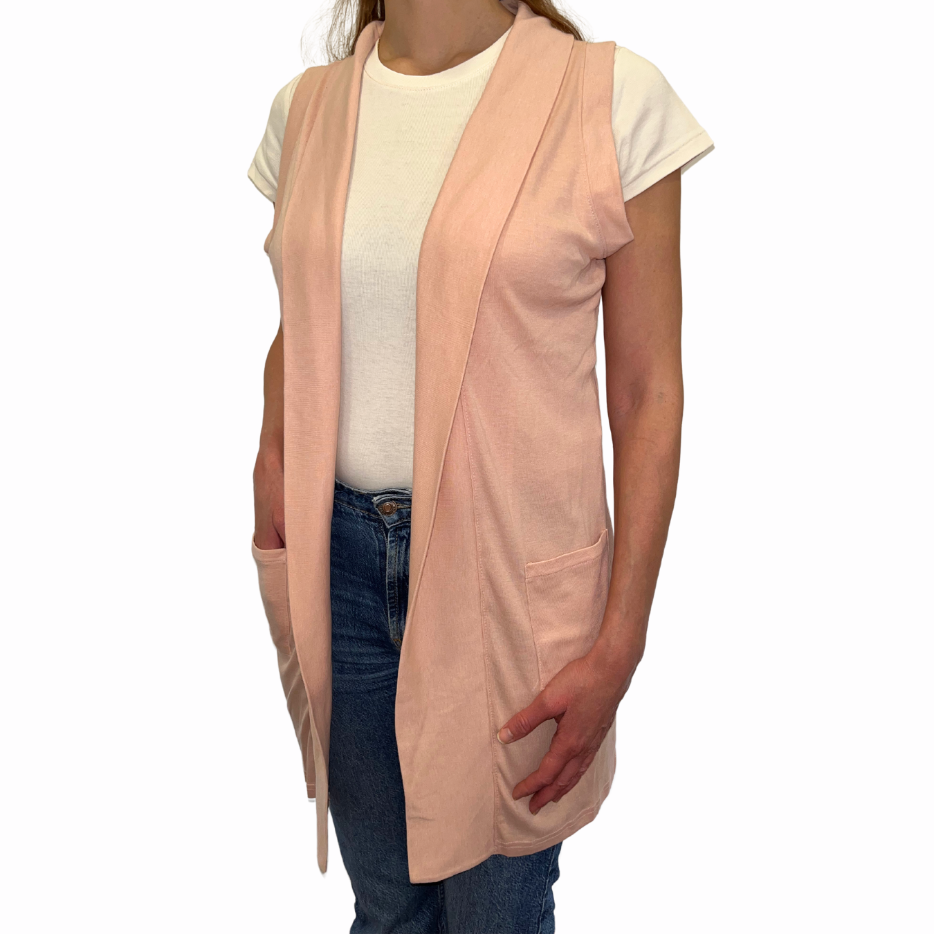 Chaleco Delgado Largo Algodón 10018 Mujer