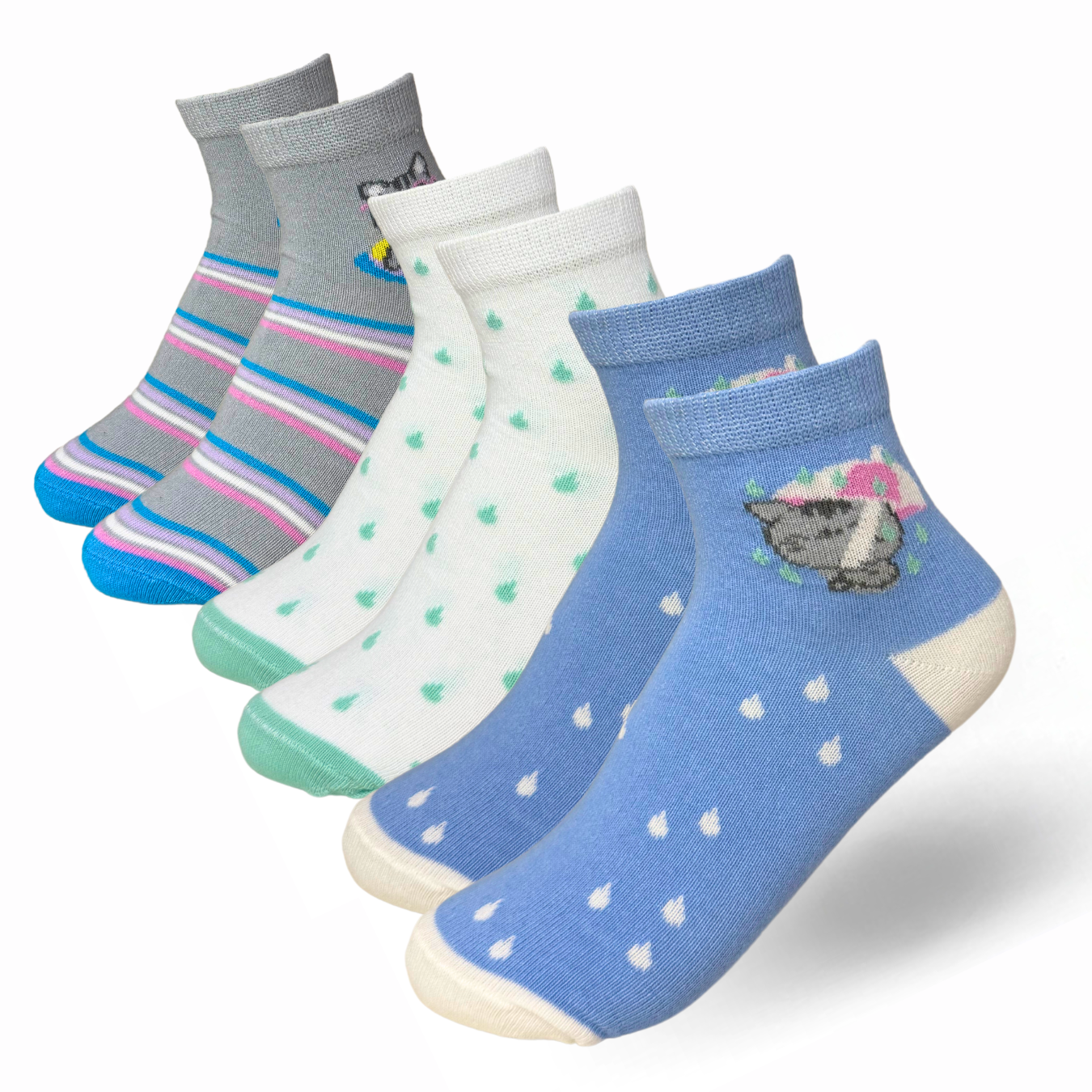 Calcetas Gatitos 0040 Niña - 3 Pack