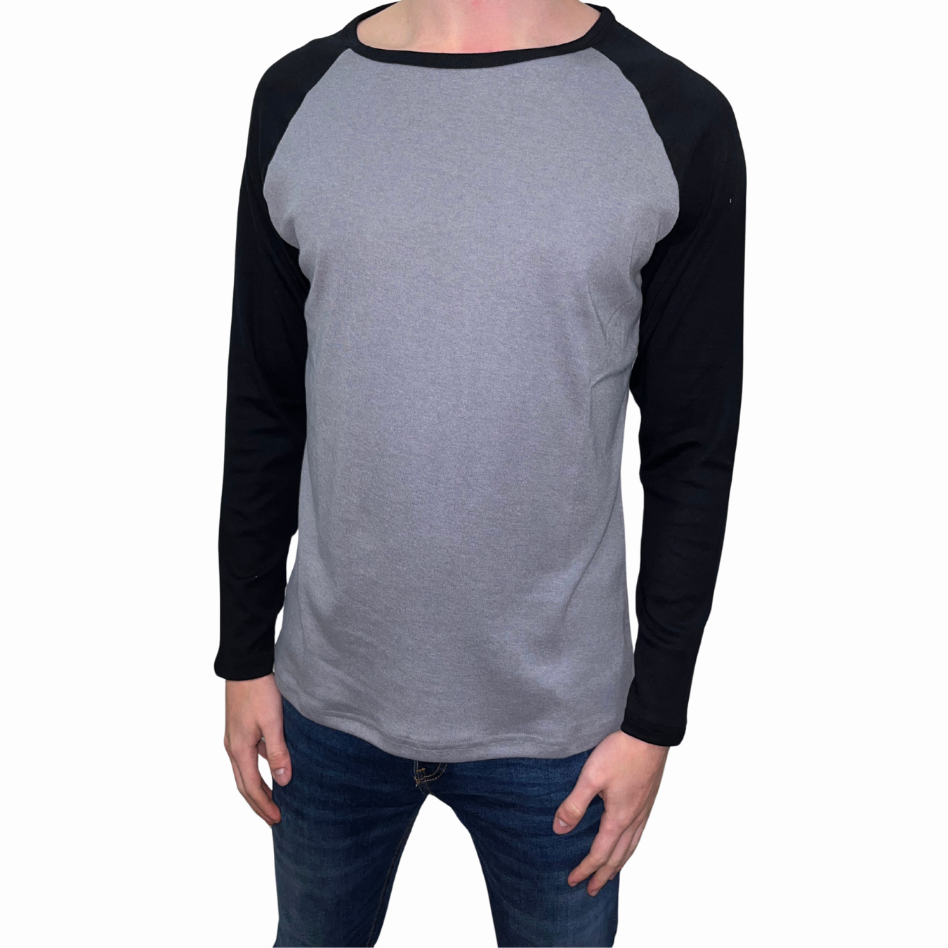 Playera Manga Larga con Cuello Redondo para Hombre