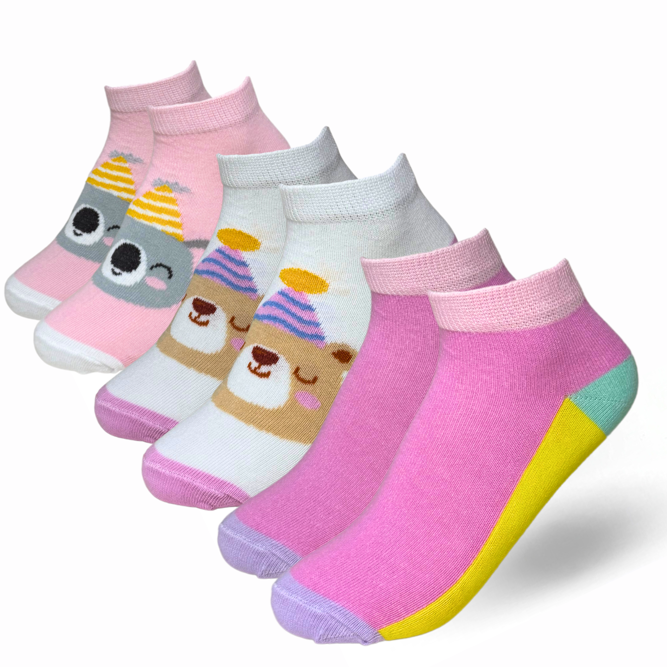 Calcetas Fucsia/Rosa/Blanco 00423 Niña - 3 Pack