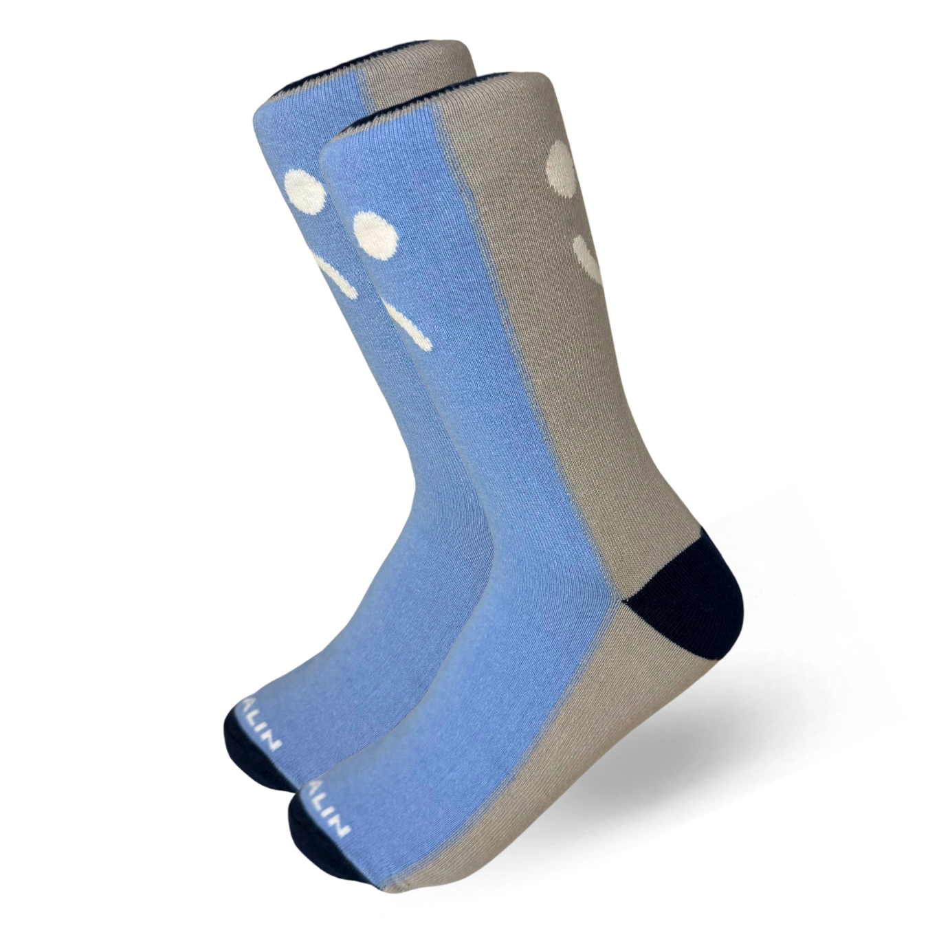 Calceta Alta Celeste/Gris 0254 Mujer