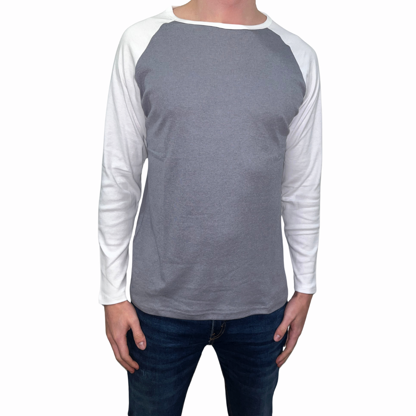 Playera Manga Larga con Cuello Redondo para Hombre