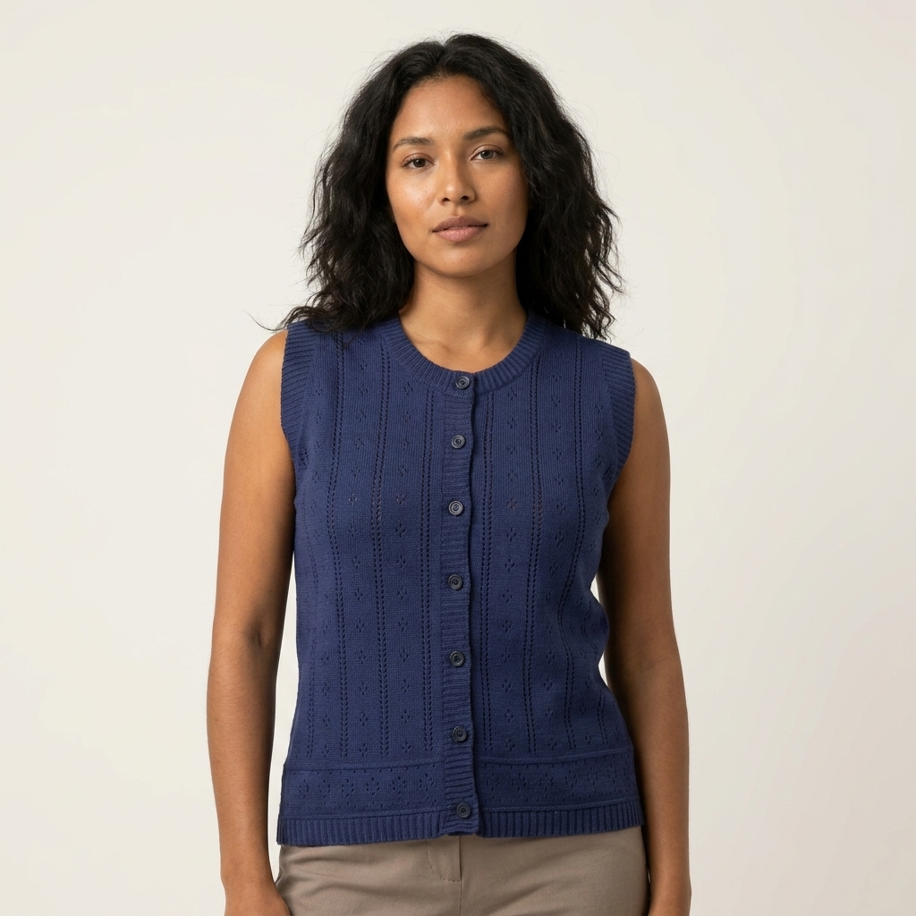 Blusa Sin Mangas de Botones 10518 Mujer