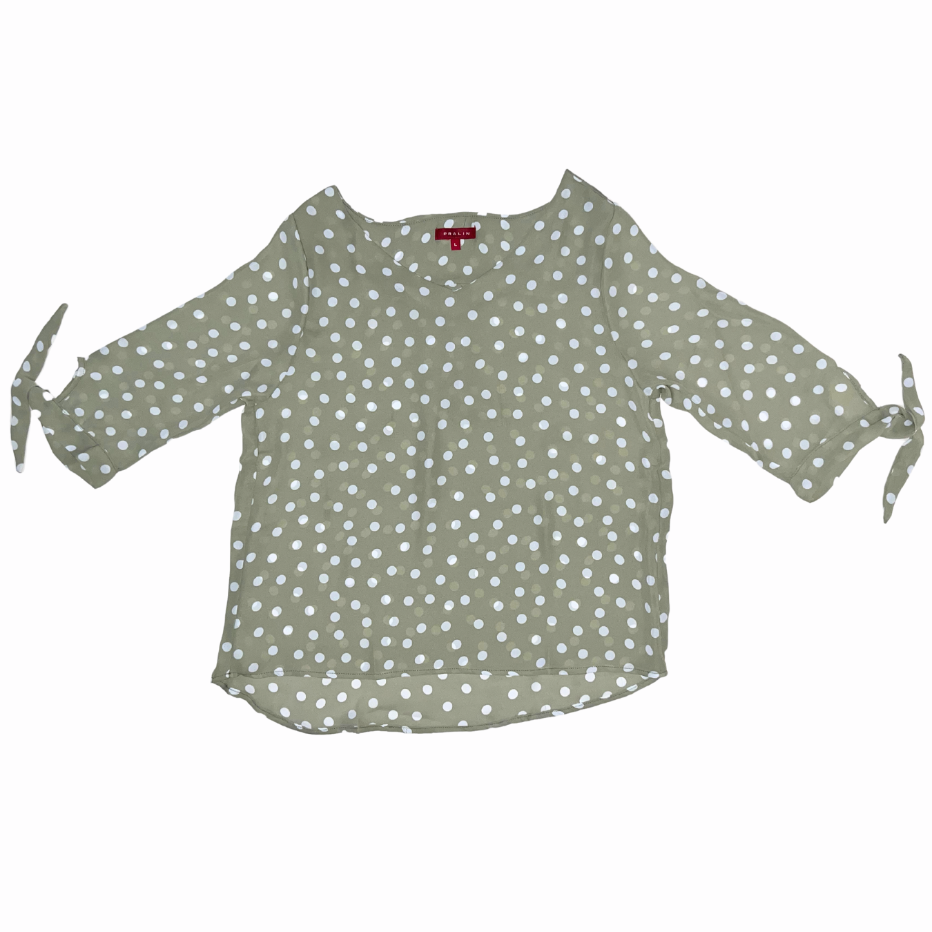 Blusa Beige con Puntos Manga 3/4 10066 Mujer