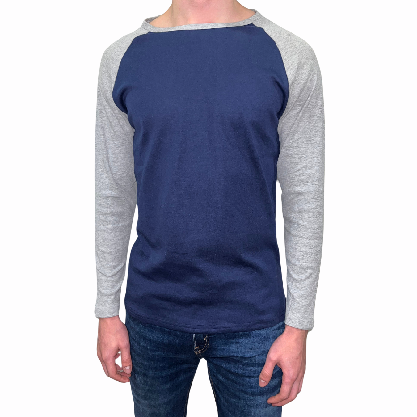 Playera Manga Larga con Cuello Redondo para Hombre