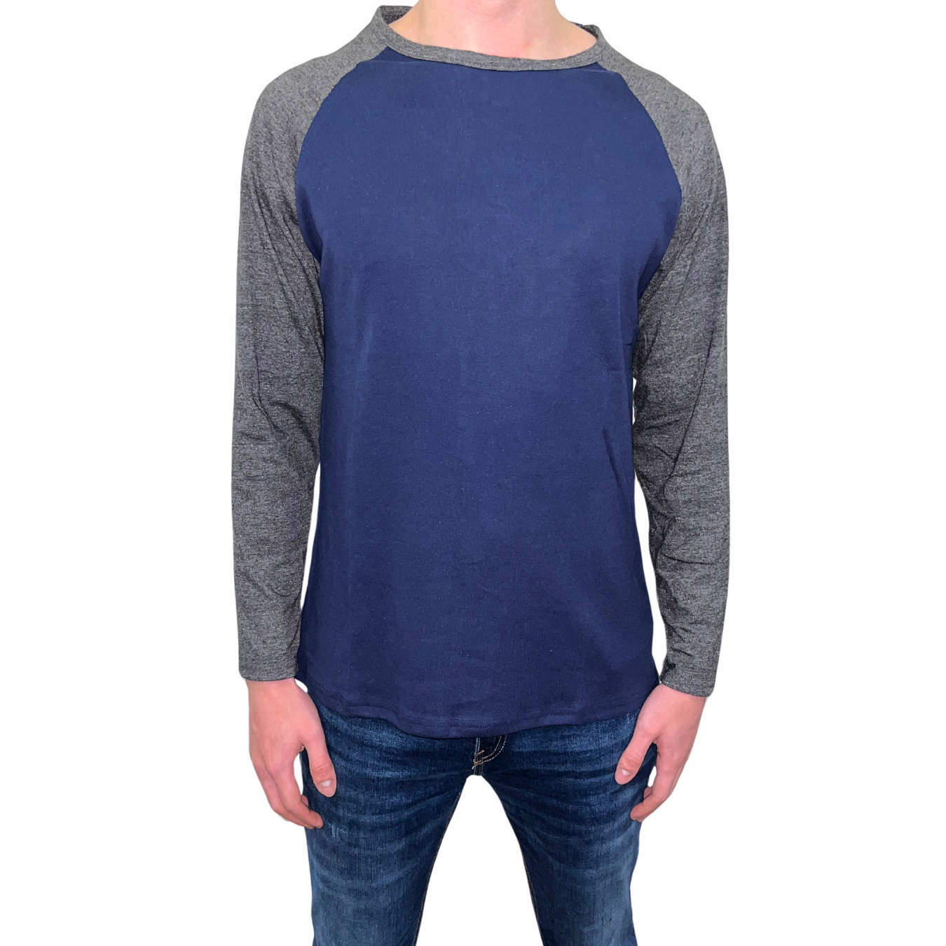 Playera Manga Larga con Cuello Redondo para Hombre