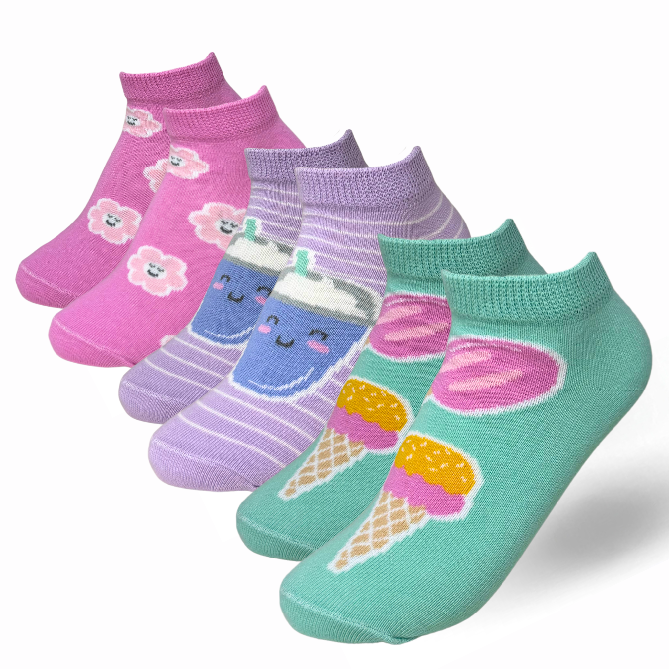 Calcetas Turquesa/Lila/Fucsia 01352 Niña - 3 Pack