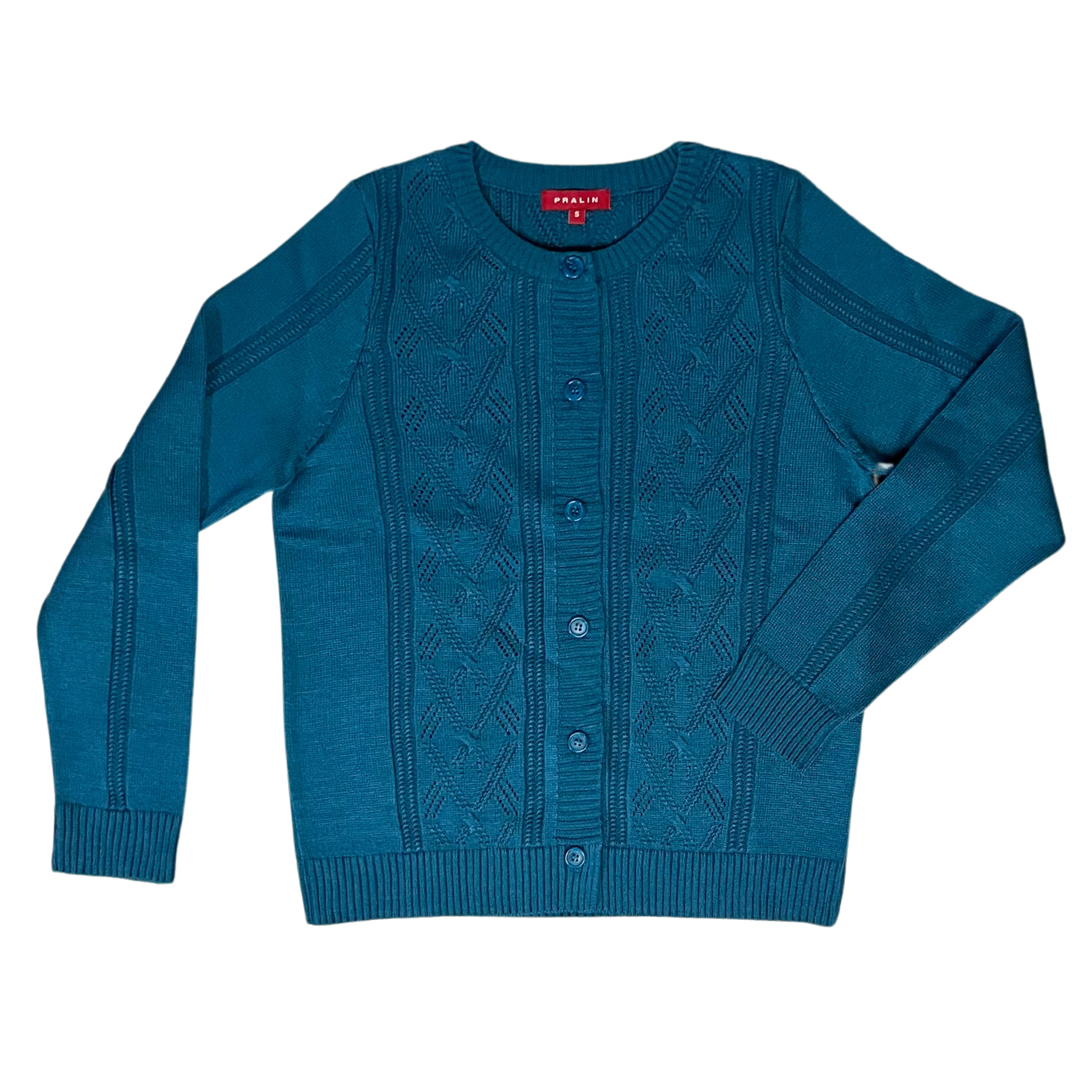 Suéter de Botones con Cuello Redondo 10464 Mujer