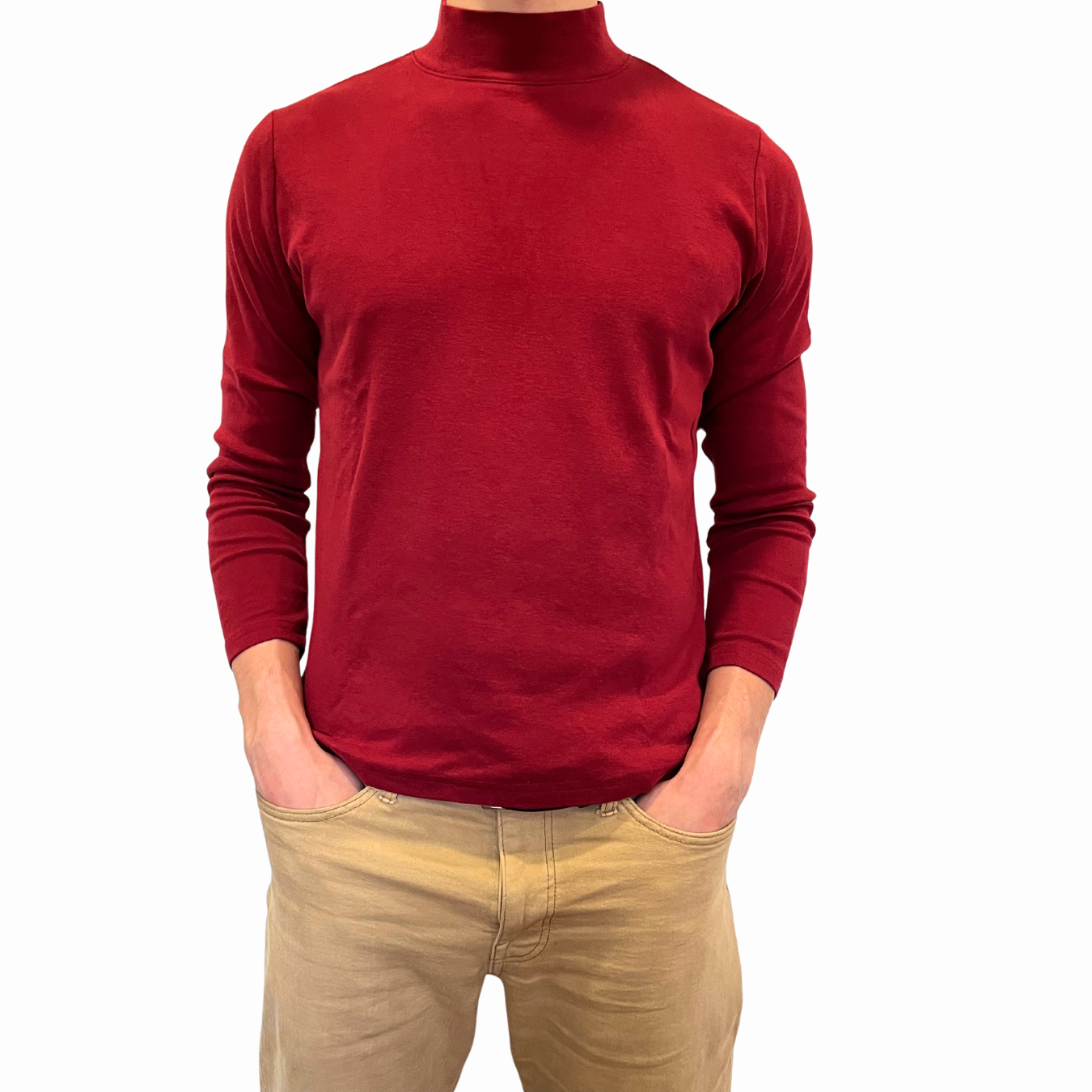 Camisa con Cuello Mock 10020 Hombre