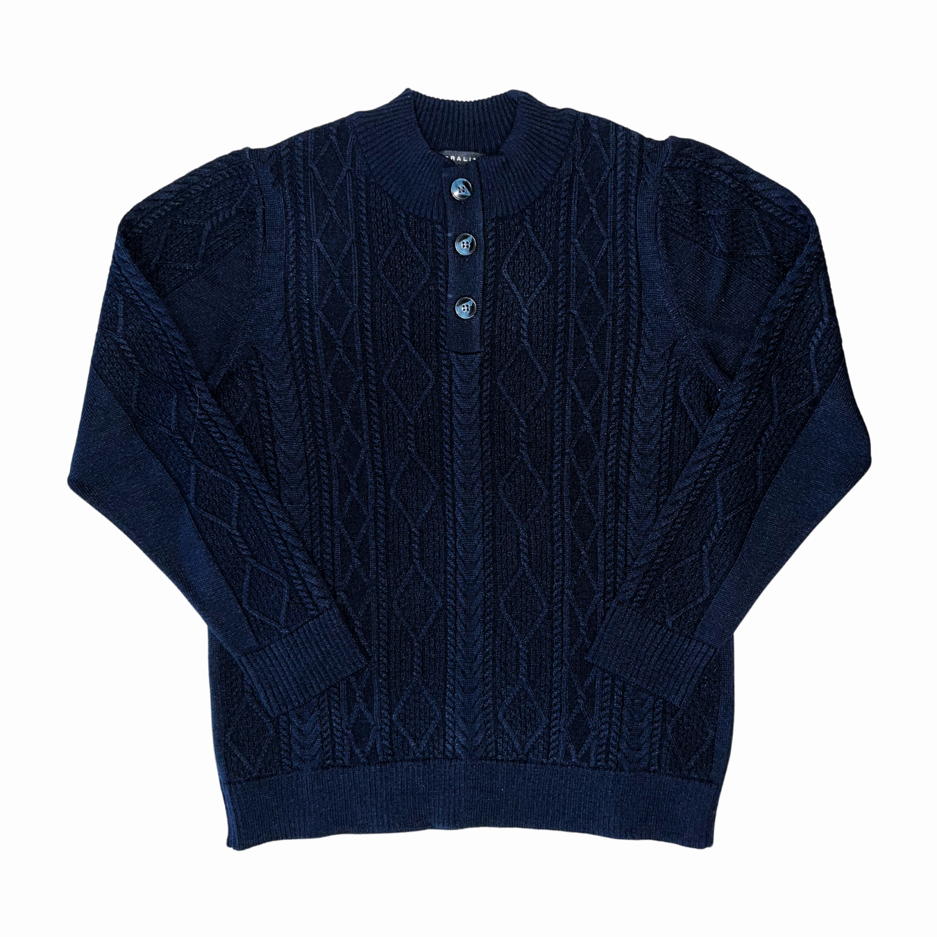 Suéter con Botones Cuello Mock 10352 Hombre