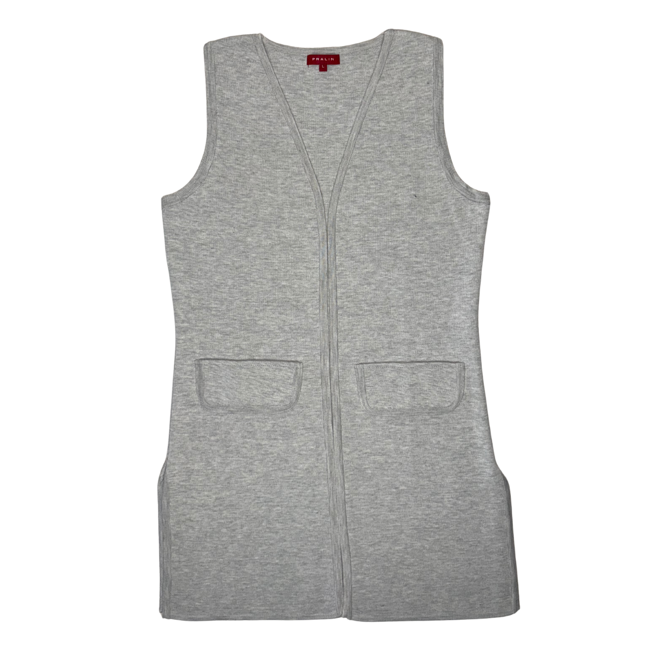 Chaleco Largo Abierto con Bolsas 10044 Mujer