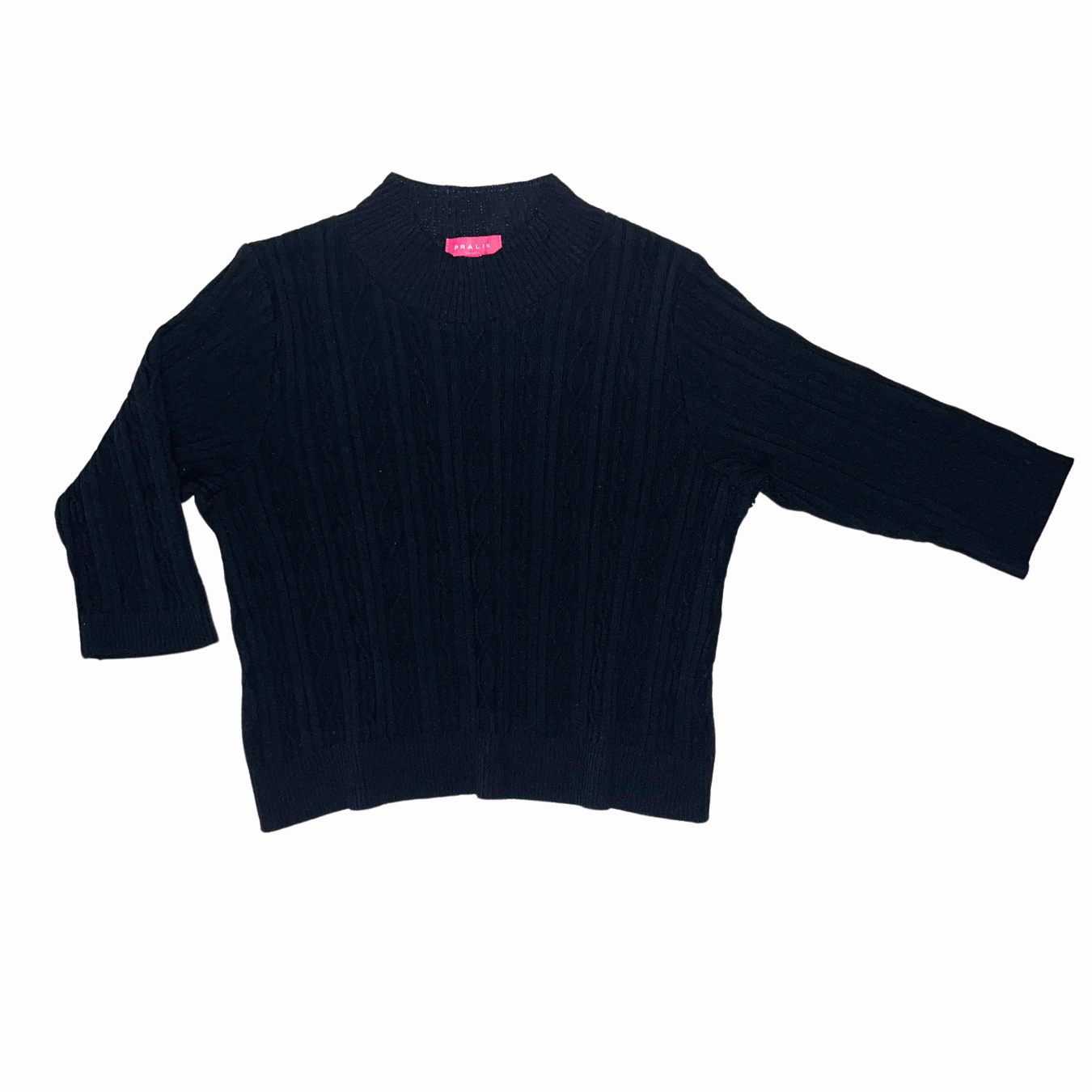 Crop Top Tejido Negro Manga 3/4 10482 Mujer