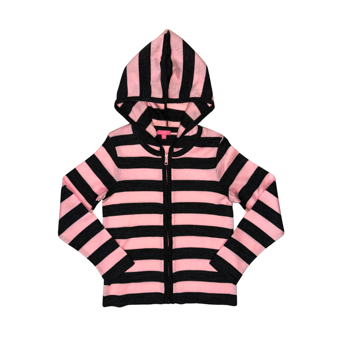 Suéter Rosa/Gris con Zipper y Capucha 10206 de Niña