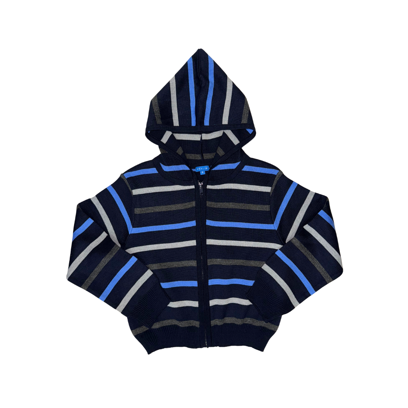 Suéter Rayado con Zipper y Capucha 10181 Niño