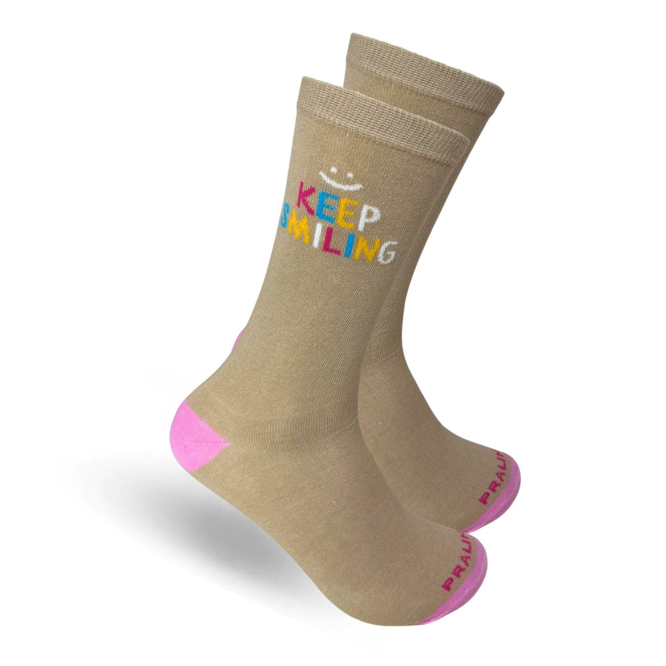 Calceta Khaki/Rosa 2 con Hilo de Bambú 0261 Mujer