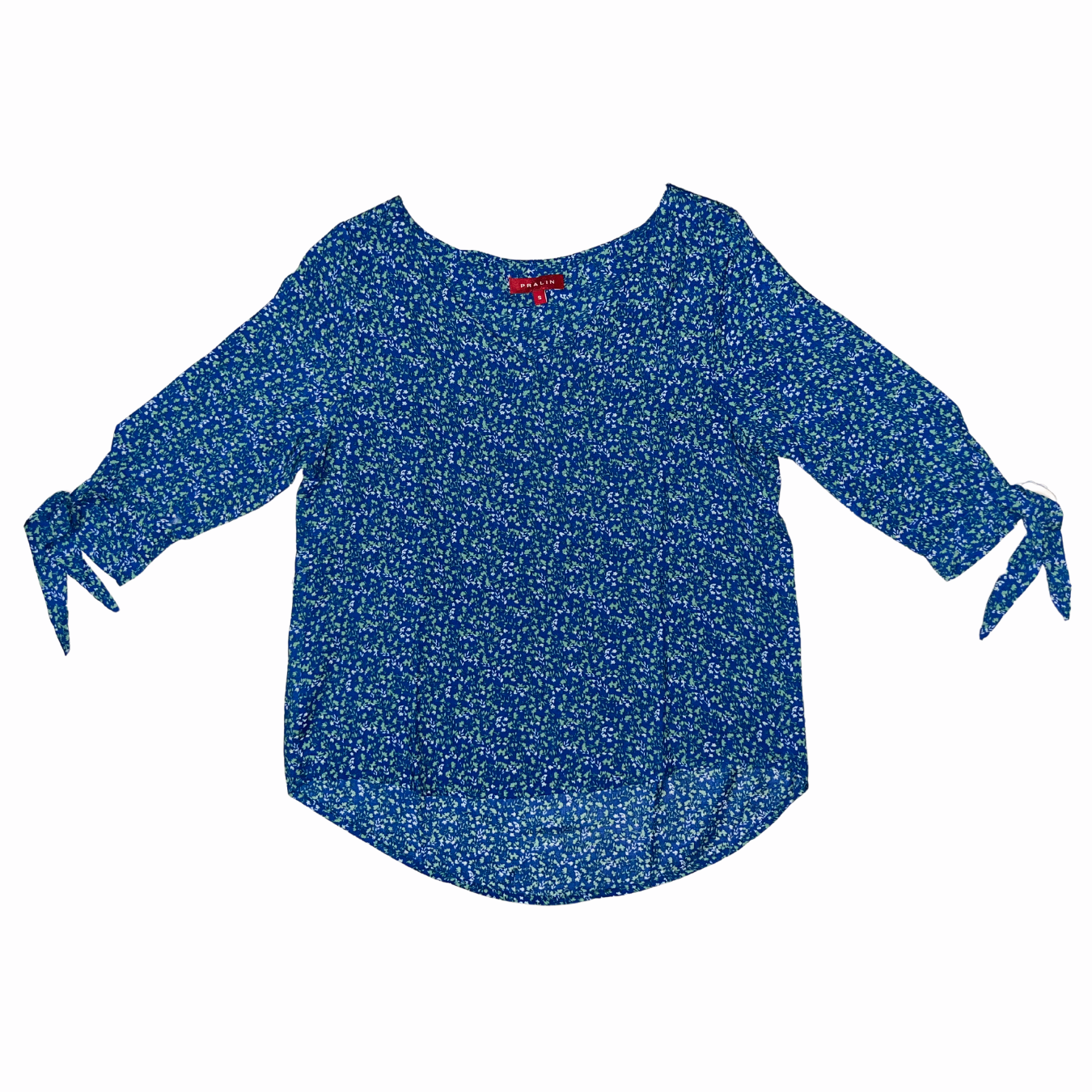 Blusa Azul/Verde Manga 3/4 10066 Mujer