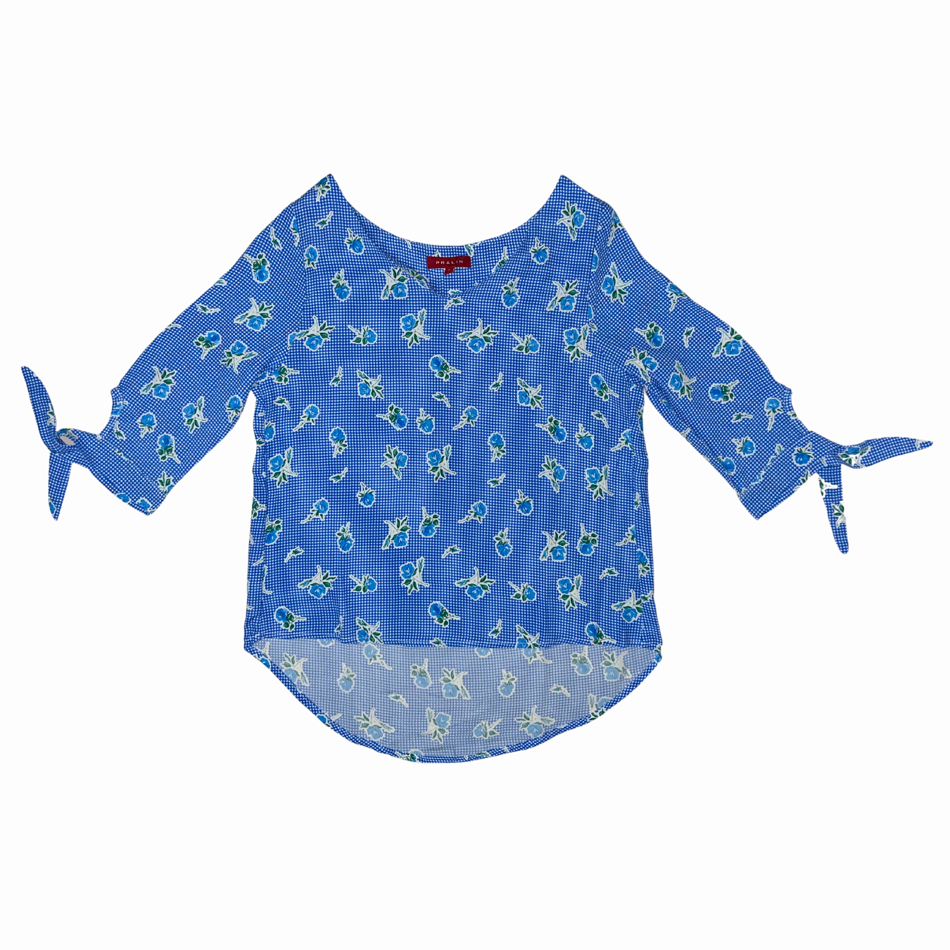 Blusa Azul/Blanco Manga 3/4 10066 Mujer