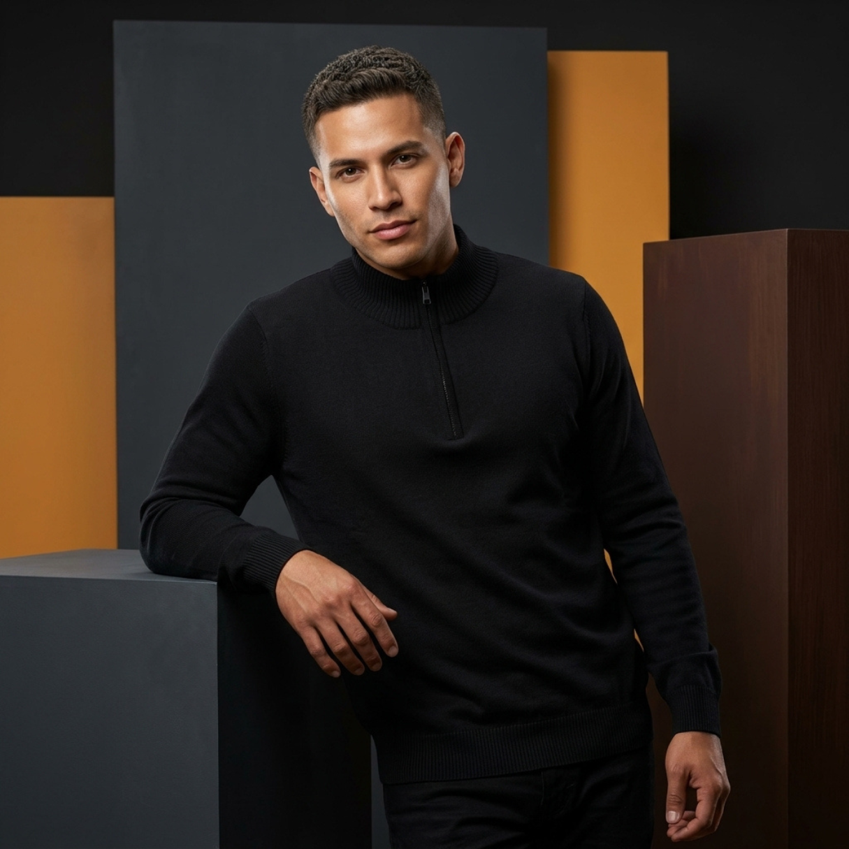 Suéter 1/2 Zipper 10373 Hombre