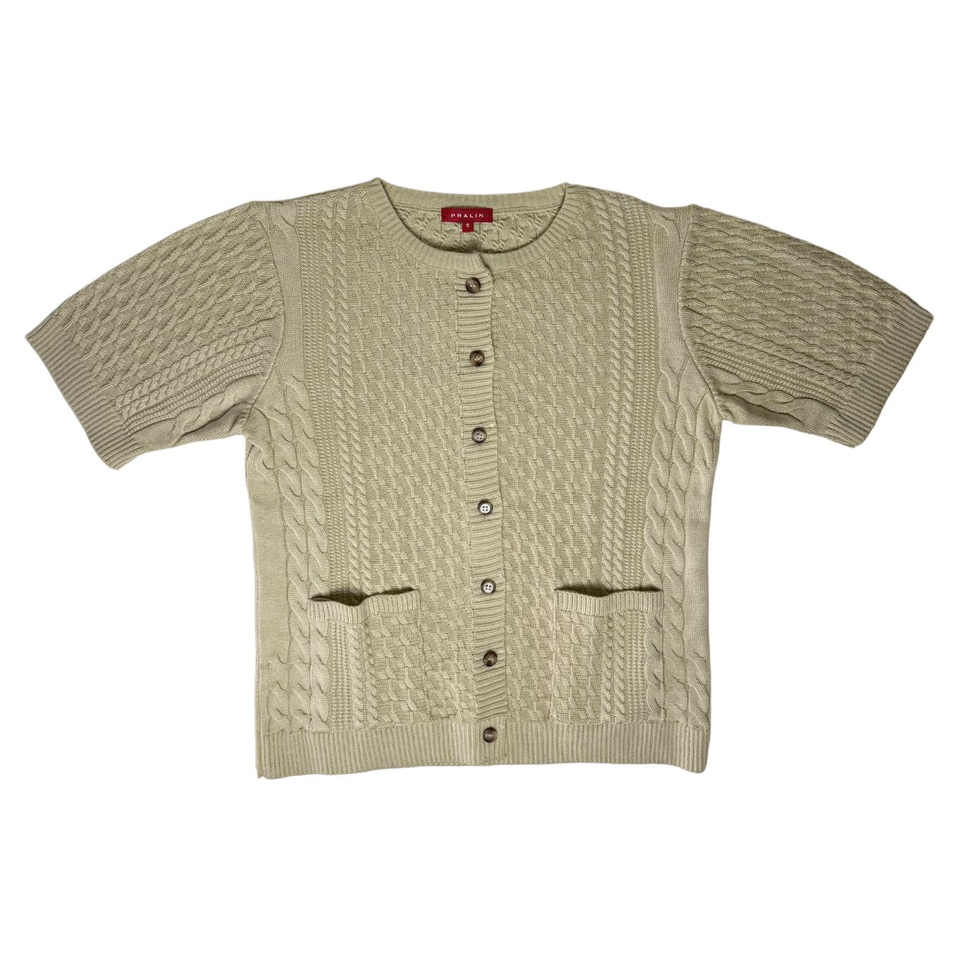 Suéter Manga Corta Cuello Redondo con Bolsas 10450 Mujer