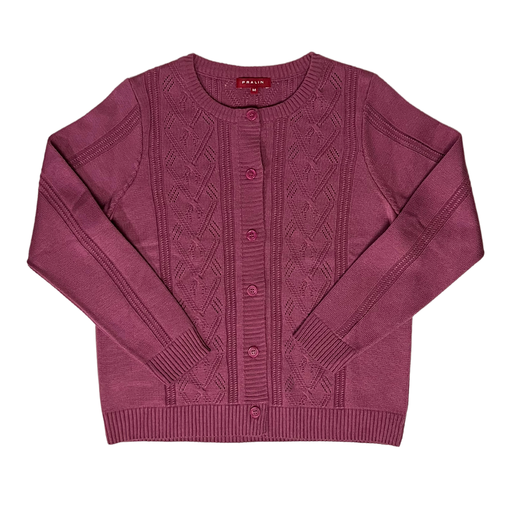 Suéter de Botones con Cuello Redondo 10464 Mujer