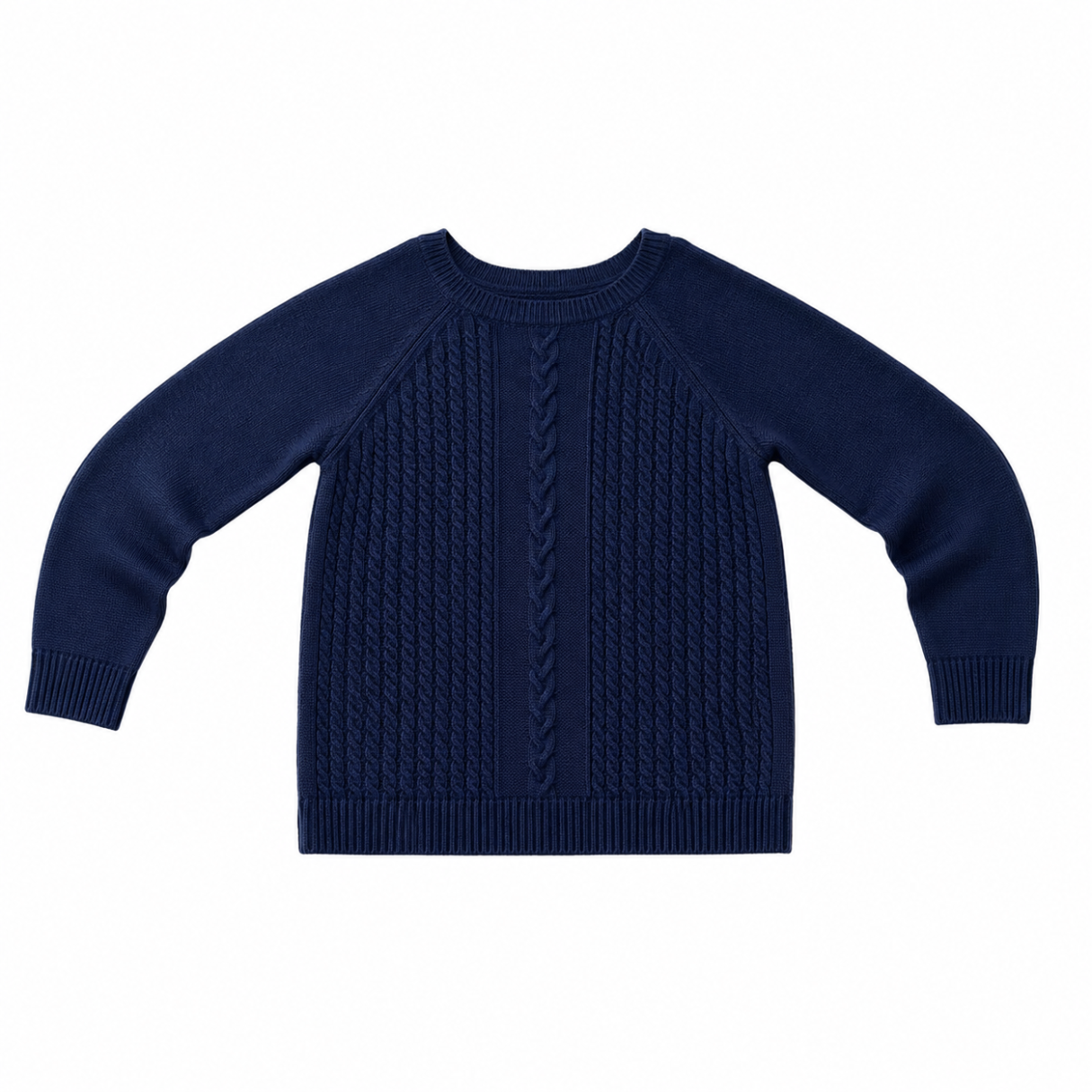 Suéter Azul M. con Cuello Redondo de Niña