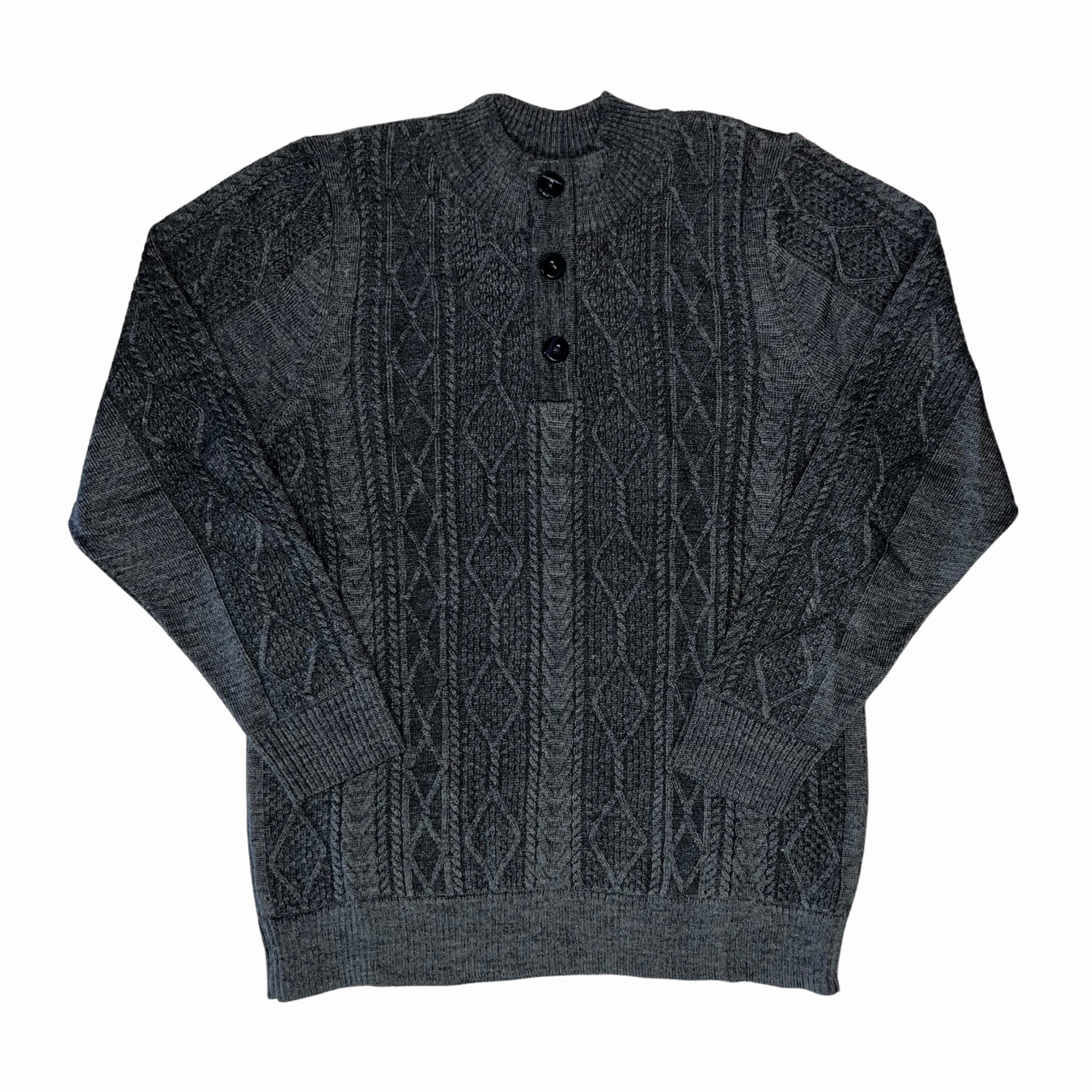 Suéter con Botones Cuello Mock 10352 Hombre