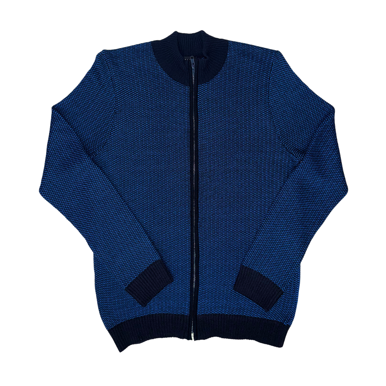 Suéter Azul/Azul Marino con Zipper 10351 Hombre