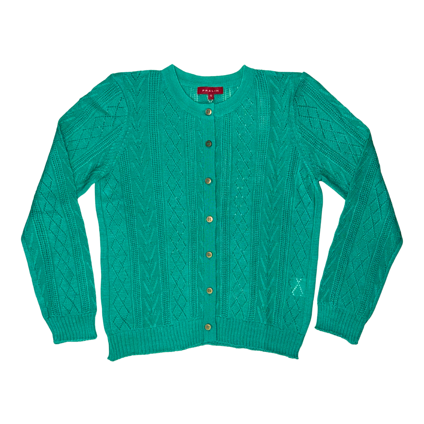 Suéter de Botones y Cuello Redondo 10022 Mujer