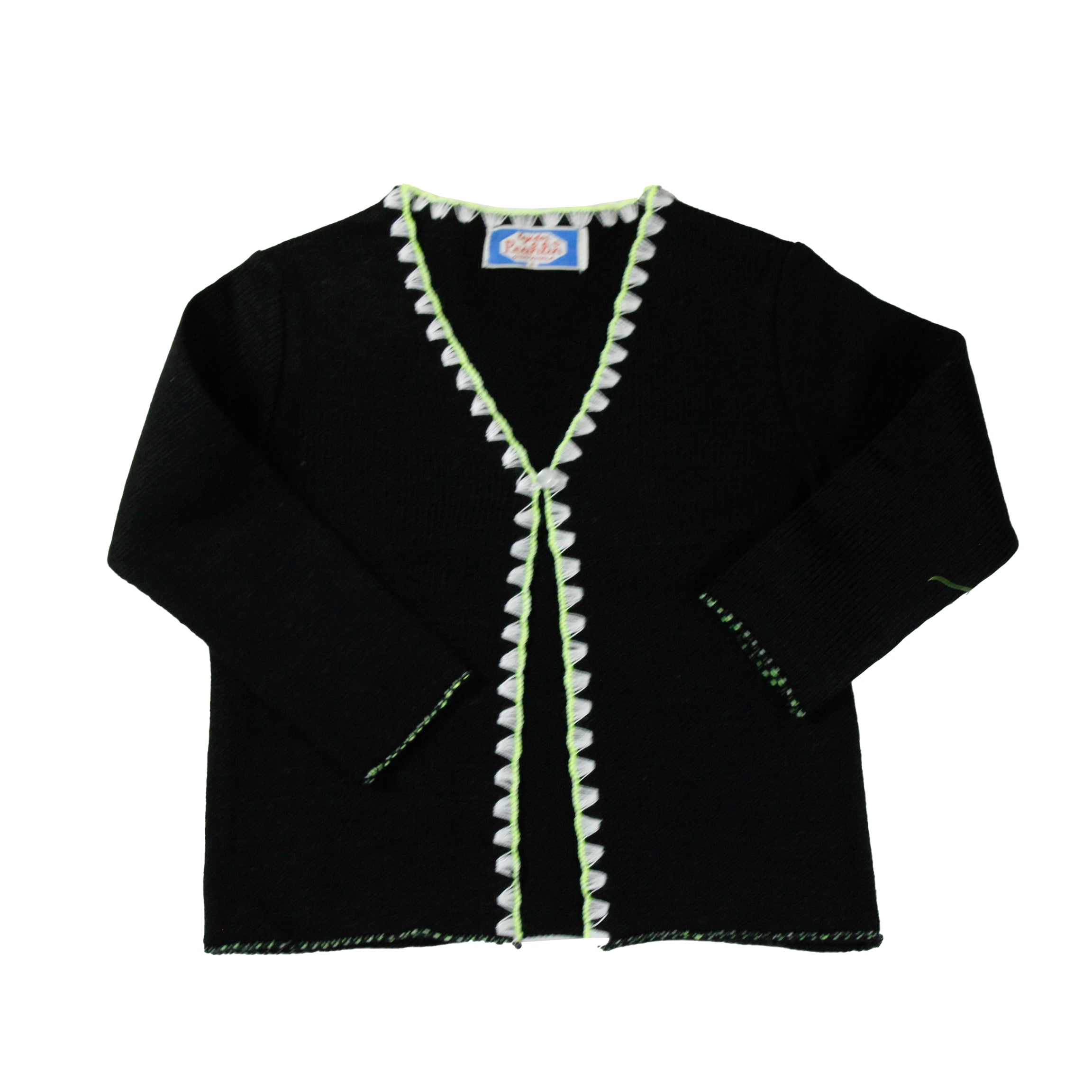 Suéter Negro/Blanco/Amarillo Abierto de Niña - Talla 2