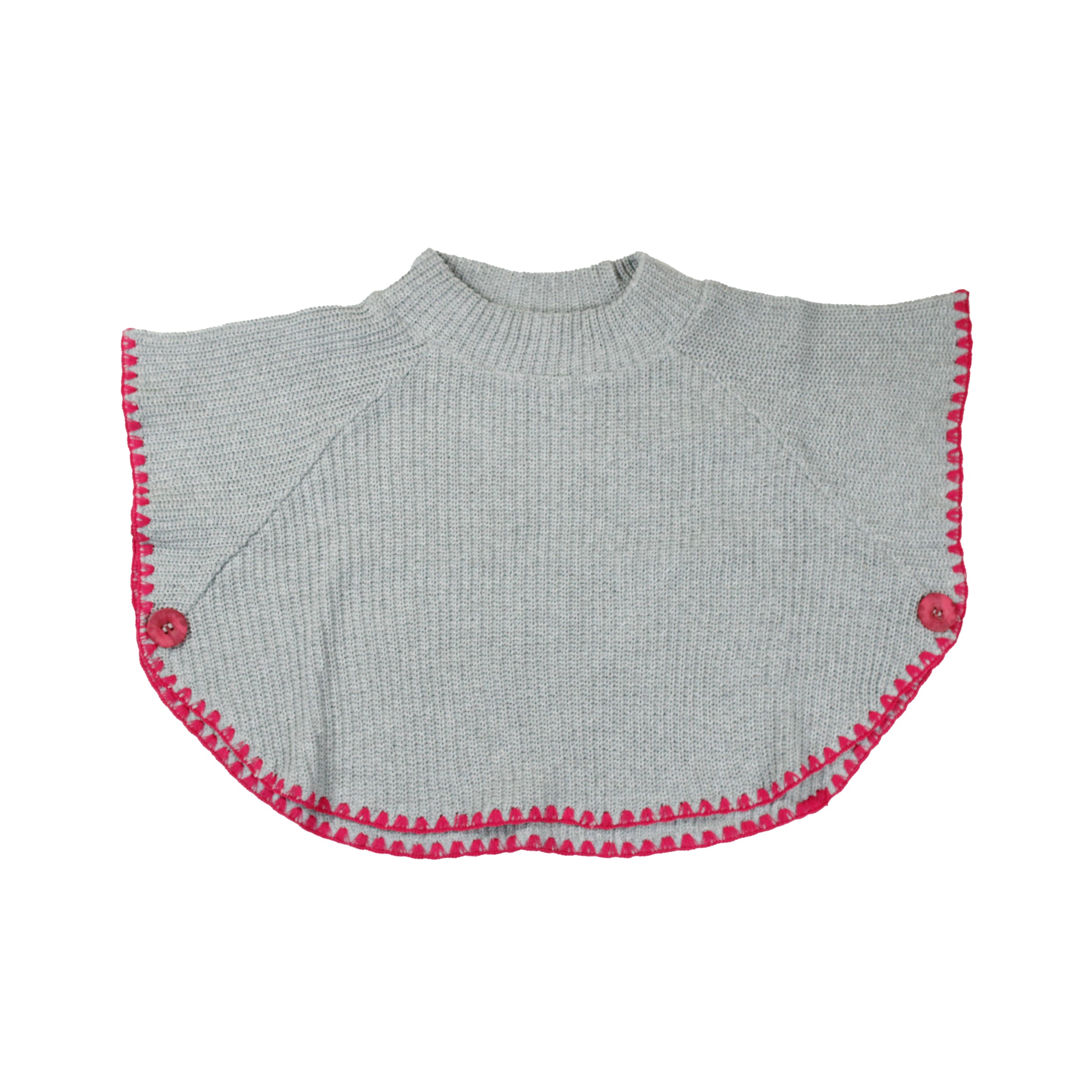 Poncho Gris/Fucsia de Niña - Talla 4