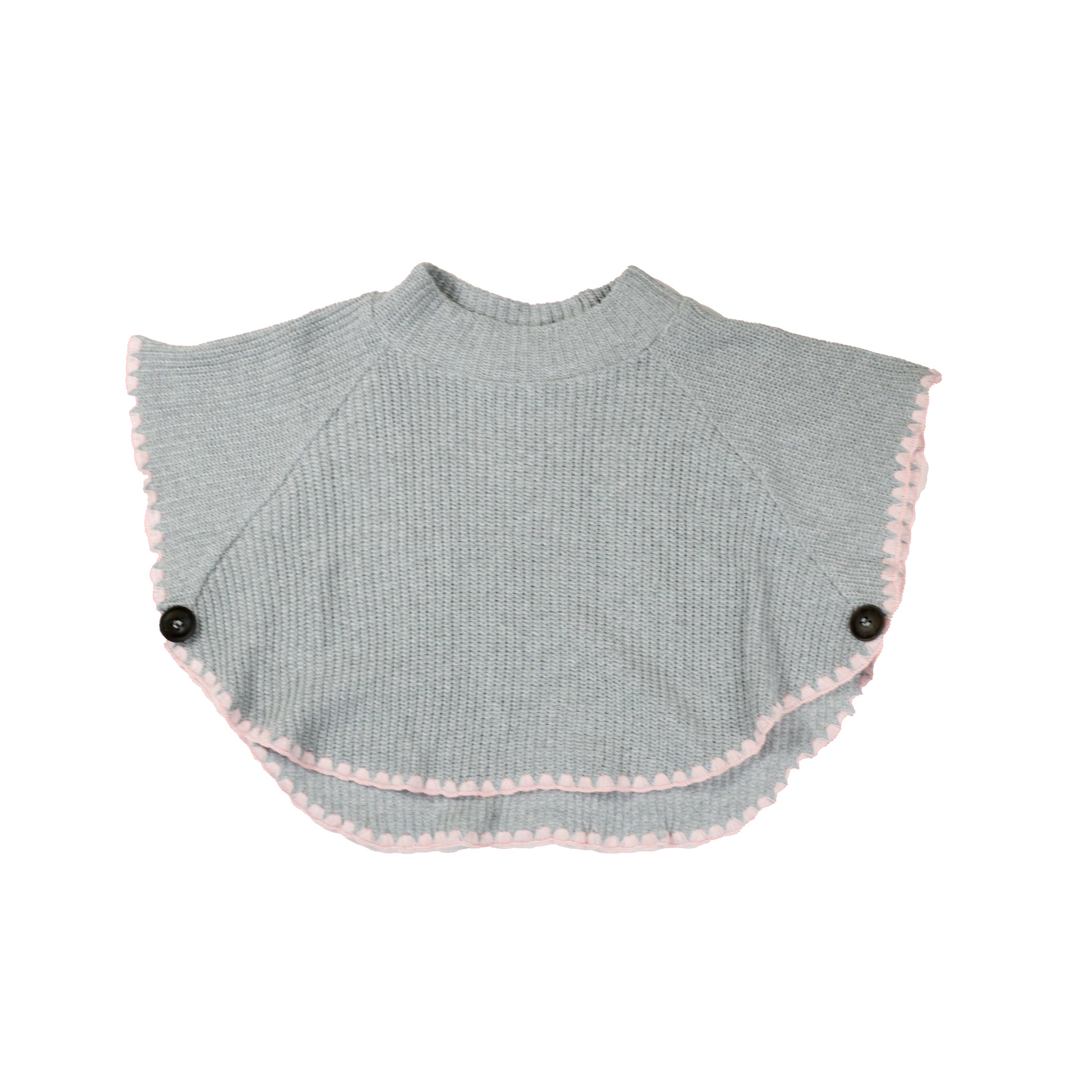 Poncho Gris/Rosa de Niña - Talla 4