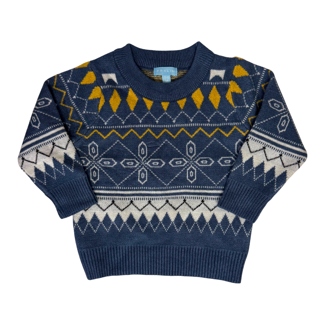 Suéter Azul Cuello Redondo 10218 Bebé