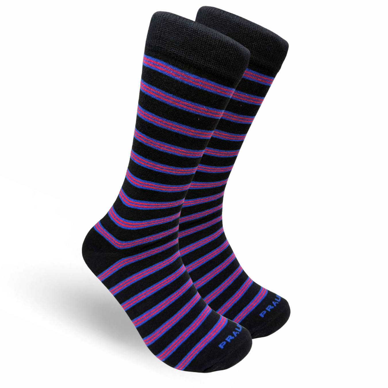 Calcetín Rayado Negro/Azul/Rojo 0376