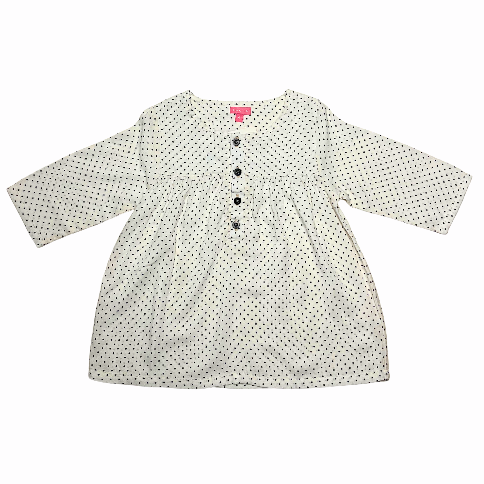 Blusa Blanca con Puntos Manga 3/4 10099 Niña
