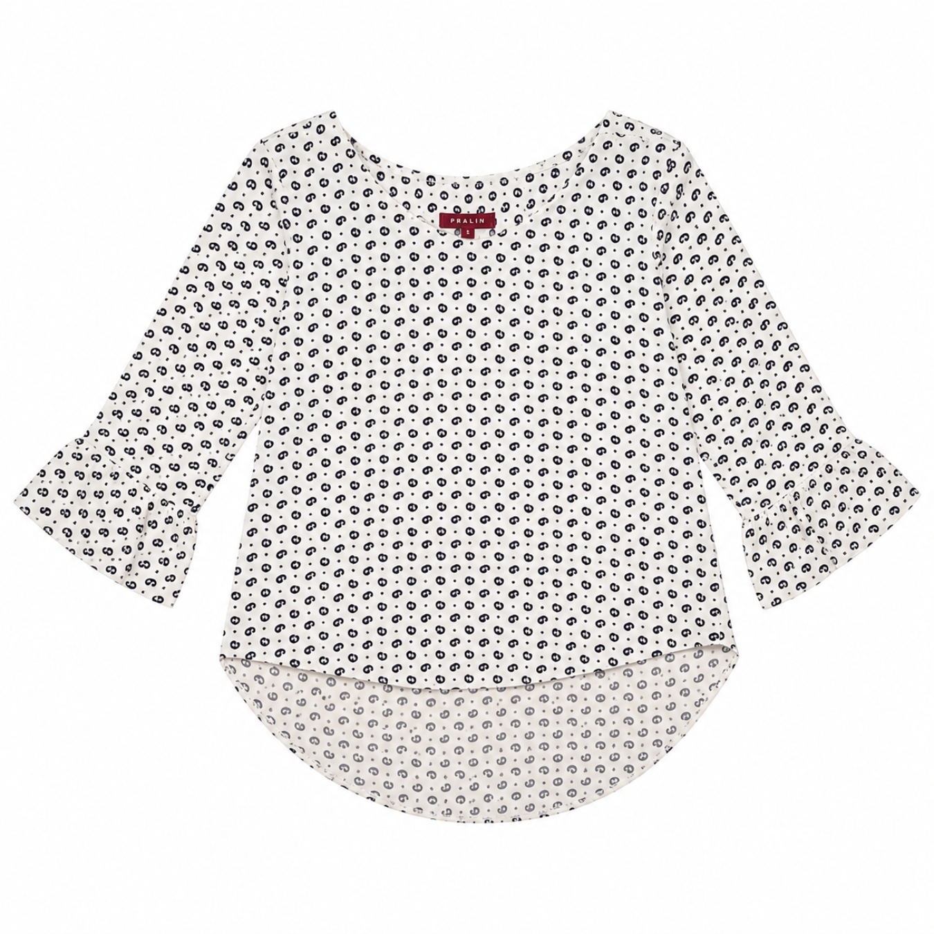 Blusa Blanca/Azul M. 3/4 10063 Mujer
