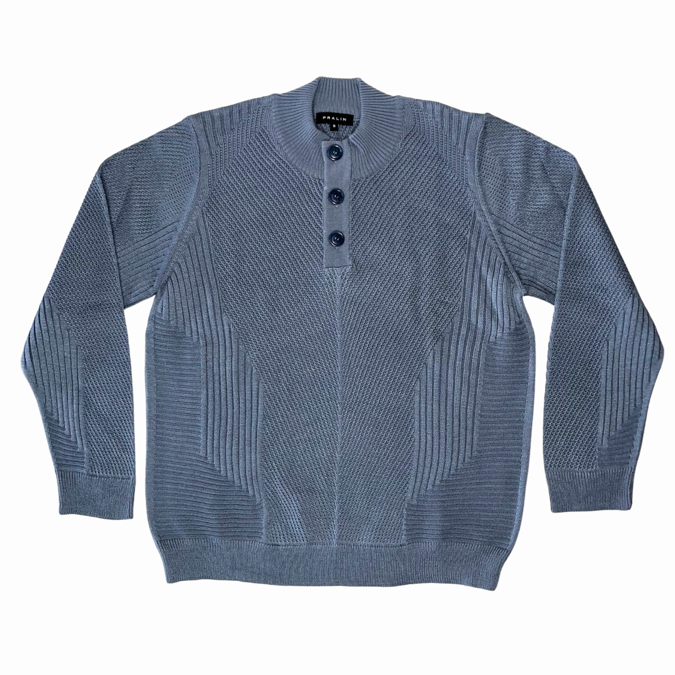 Suéter con Botones Cuello Mock 10350 Hombre