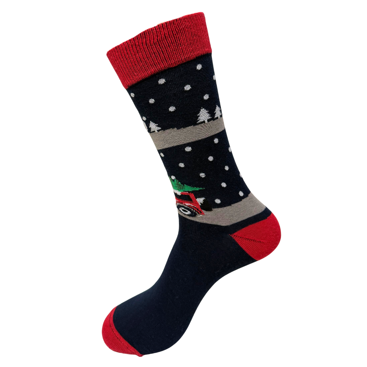 Calcetín Navideño Negro/Rojo para Hombre