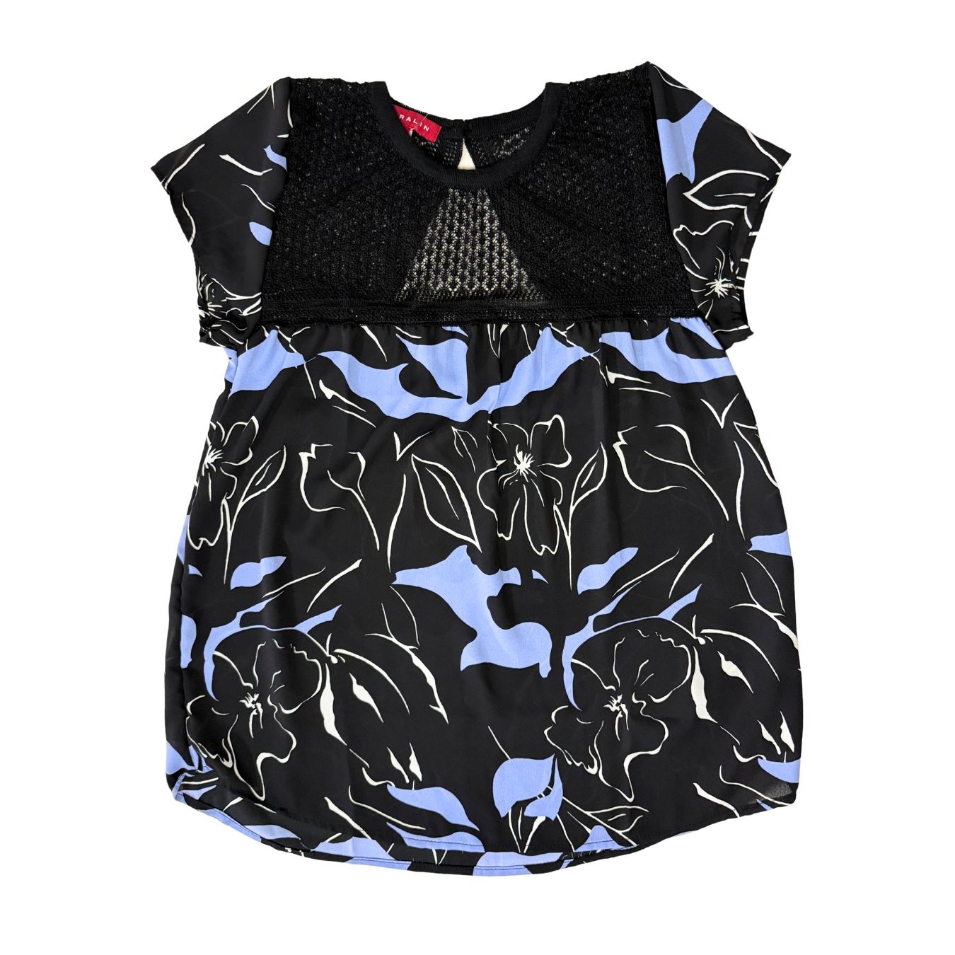 Blusa Negro/Celeste 10027 Mujer