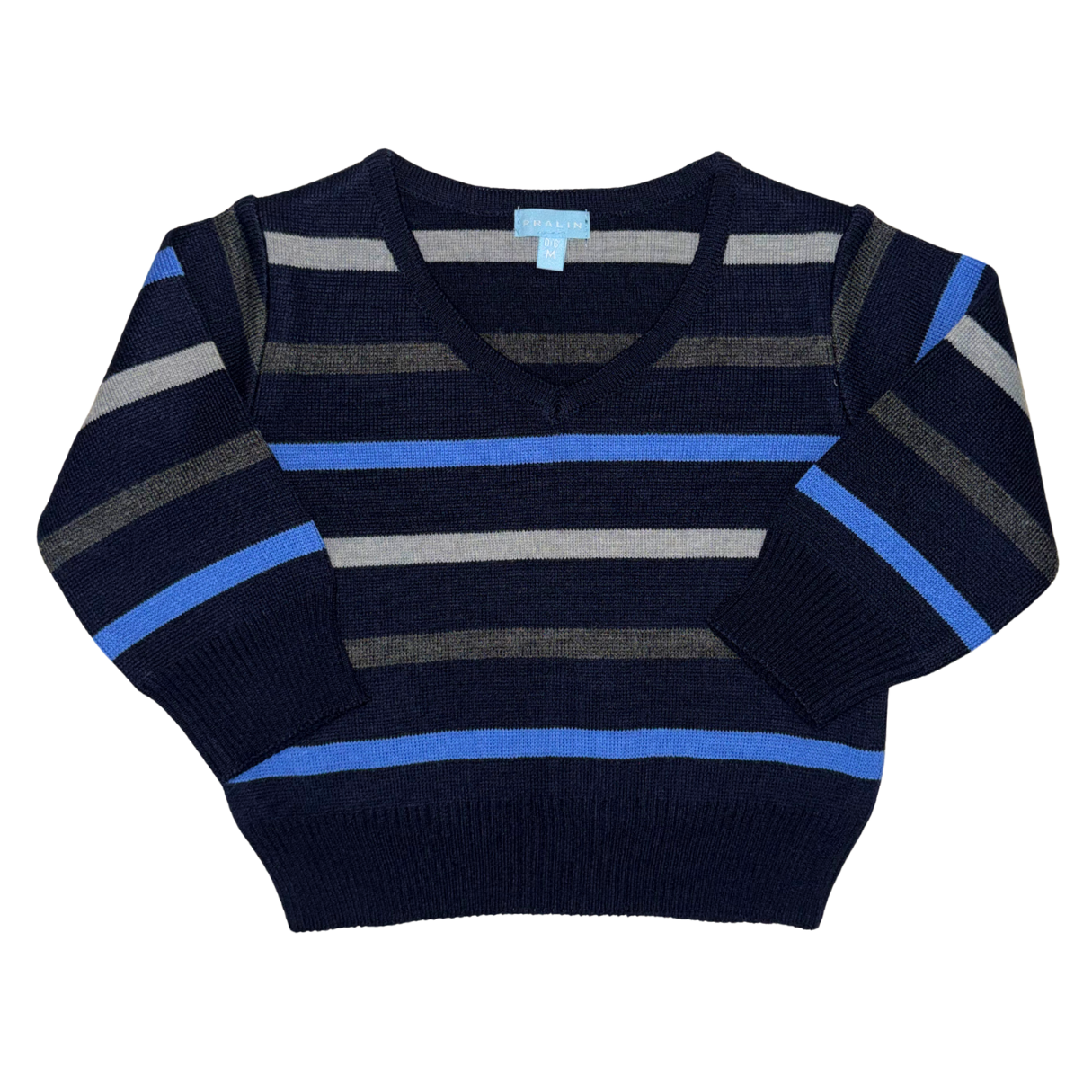 Suéter Azul M. Cuello V Bebé - Talla 0-6 Meses