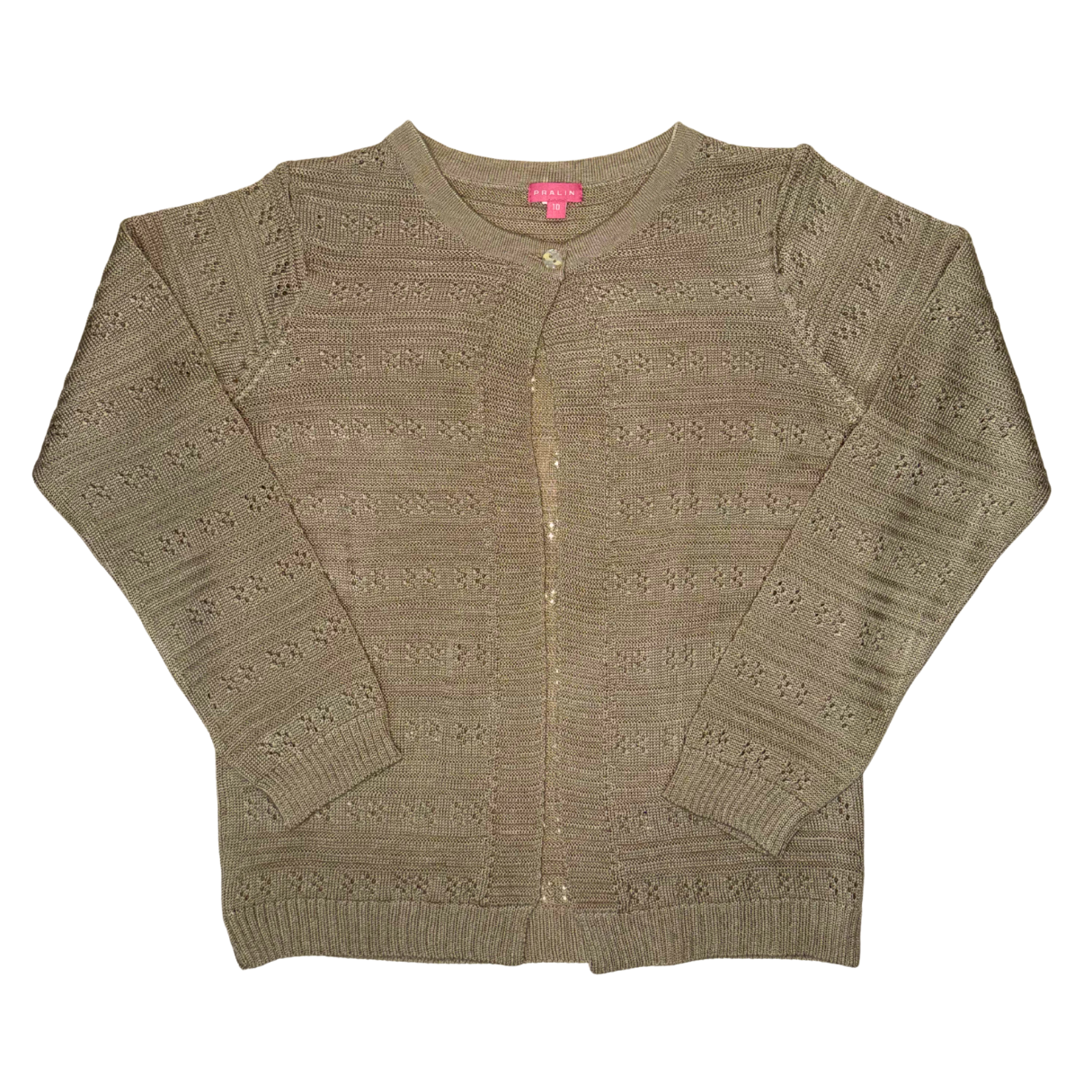 Suéter Beige Abierto de Niña - Talla 10