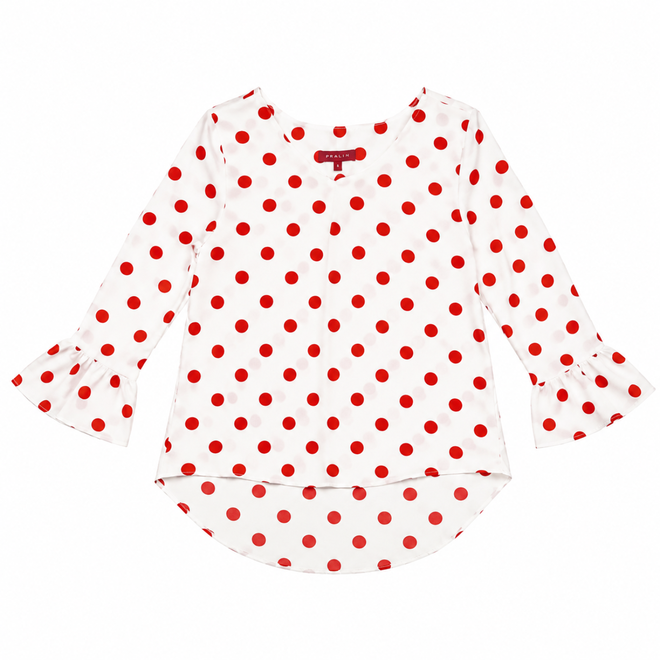 Blusa Blanca con Puntos Manga 3/4 10063 Mujer