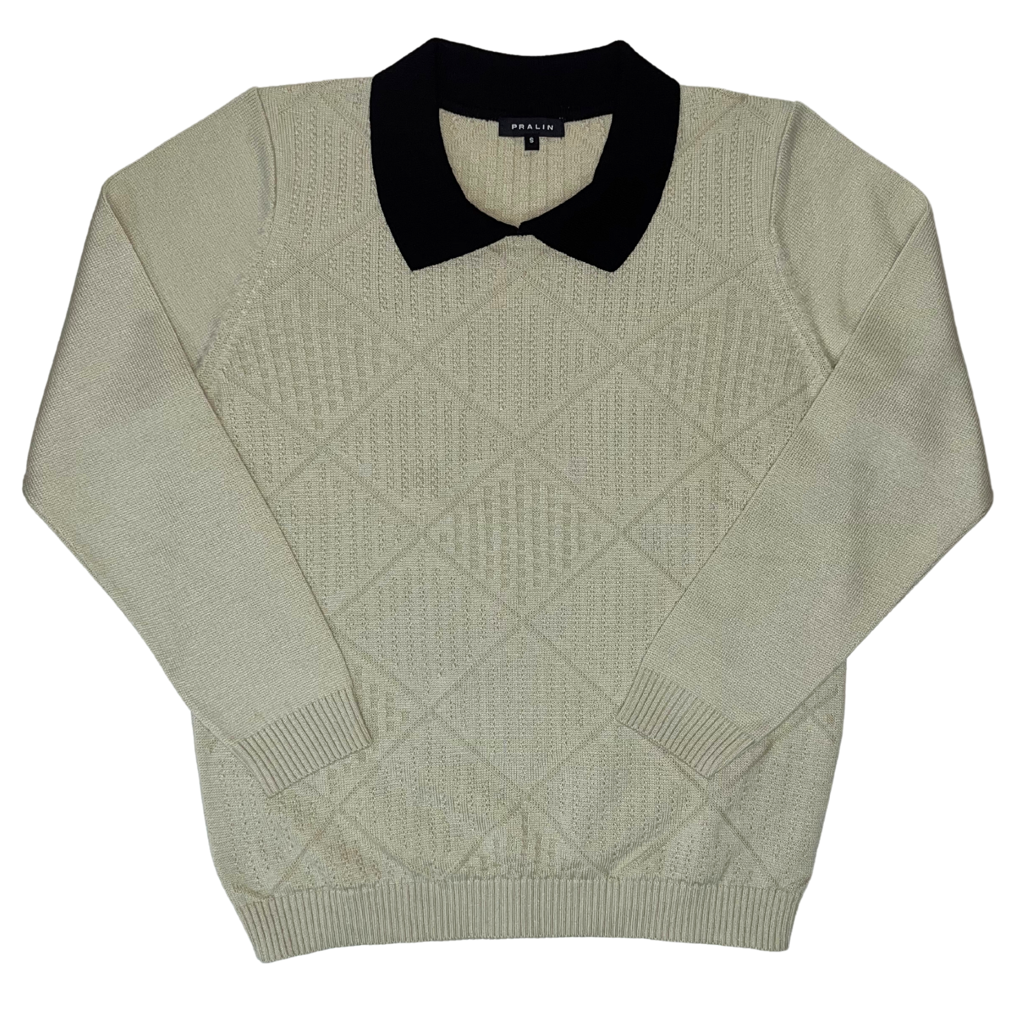 Suéter Beige con Cuello 10342 Hombre