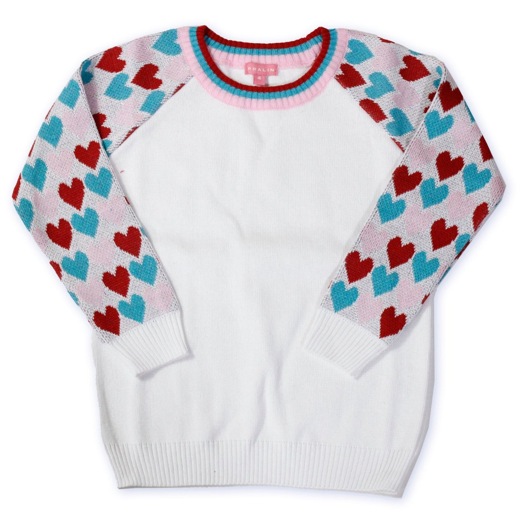 Suéter Blanco con Corazones 10219 de Niña