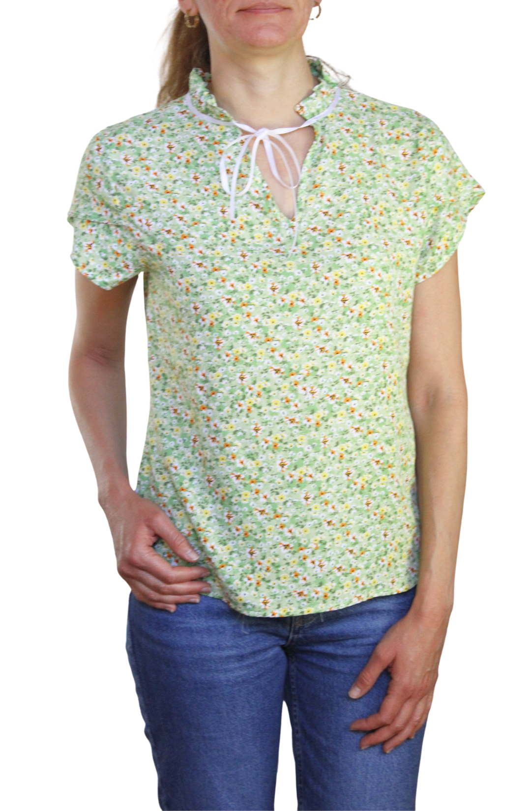 Blusa Floral Verde 10064 Mujer