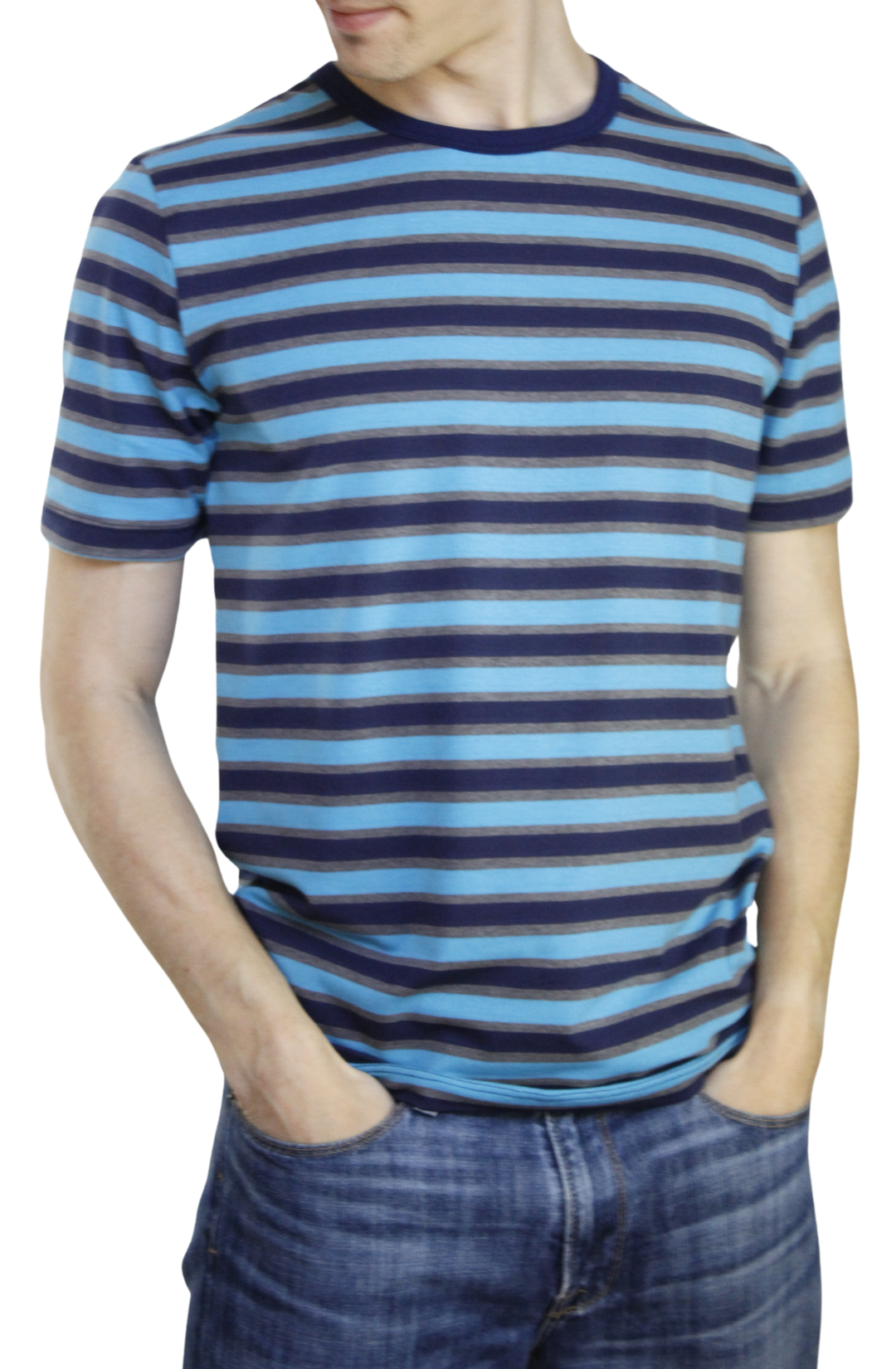 Playera Azul/Celeste/Gris 10011 para Hombre