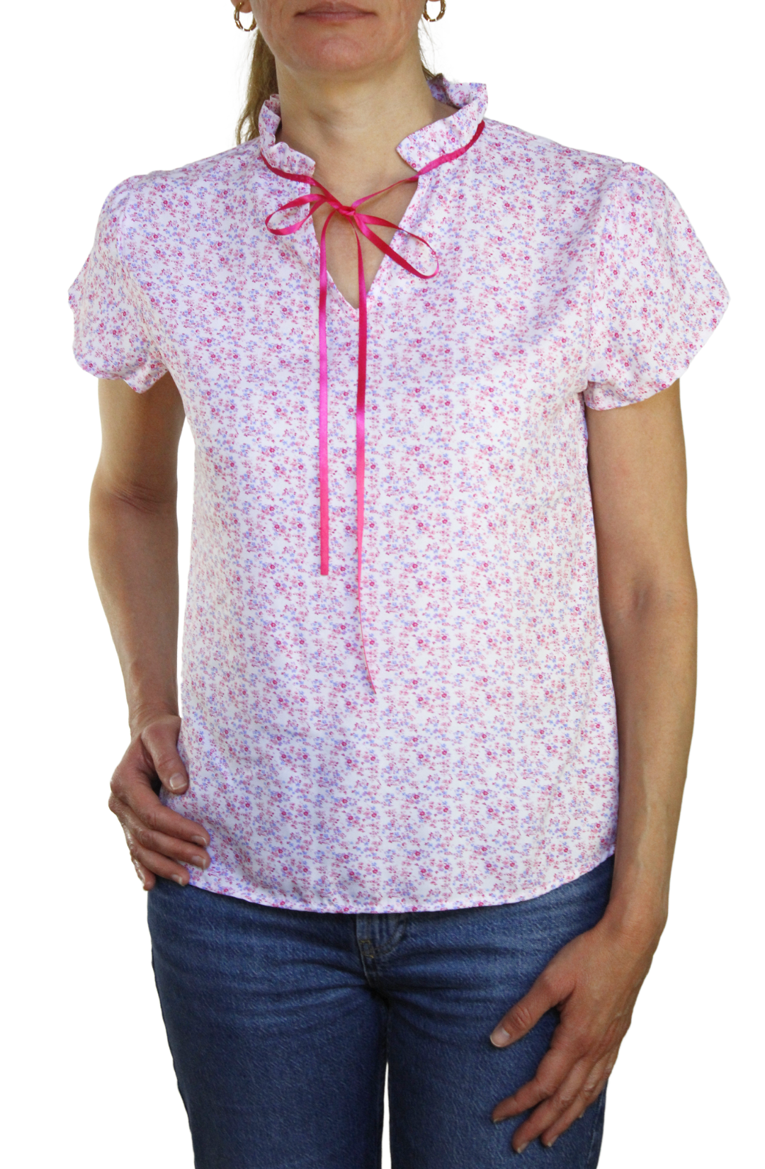 Blusa Lila Floral 10064 Mujer