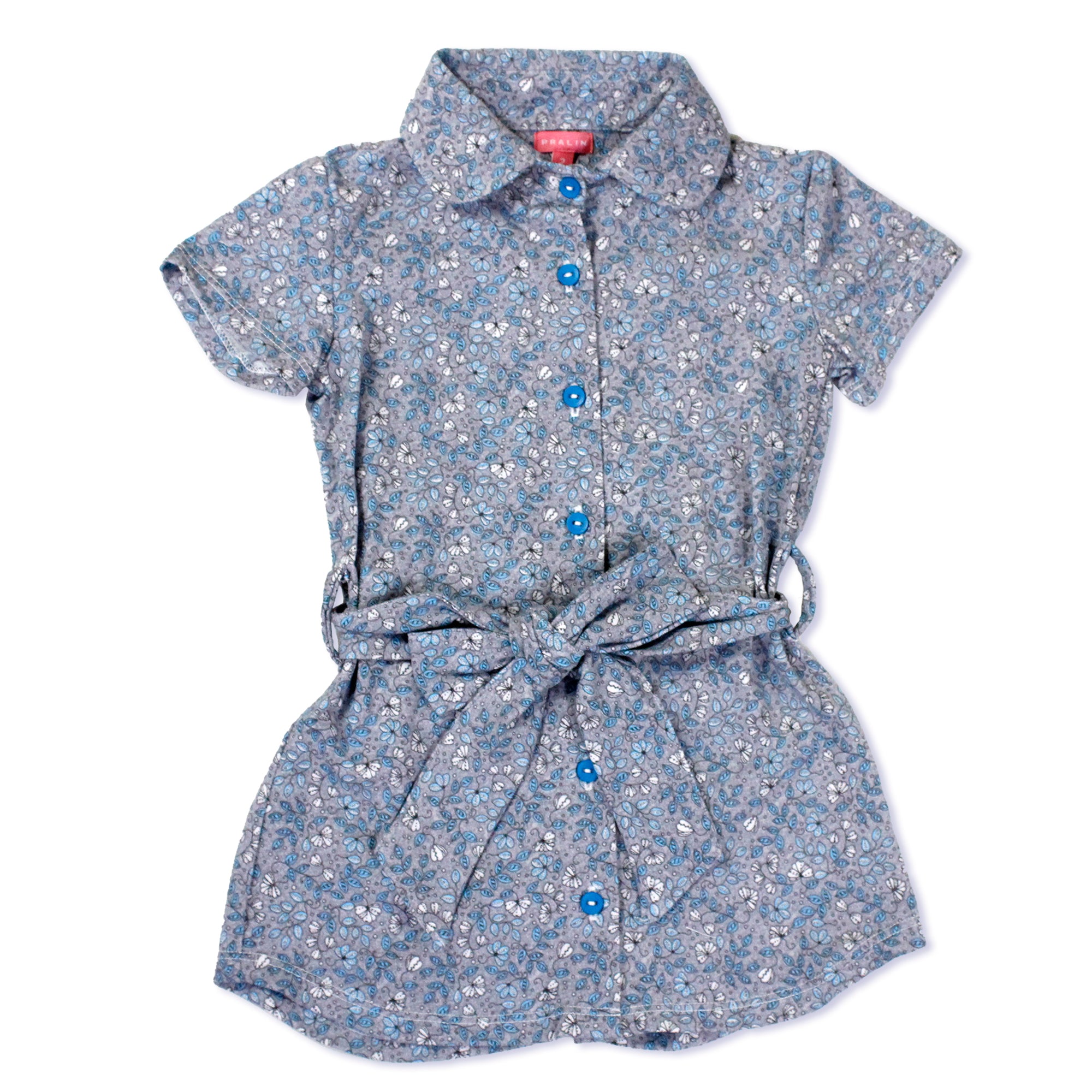 Vestido Azul Floreado 10062 Niña