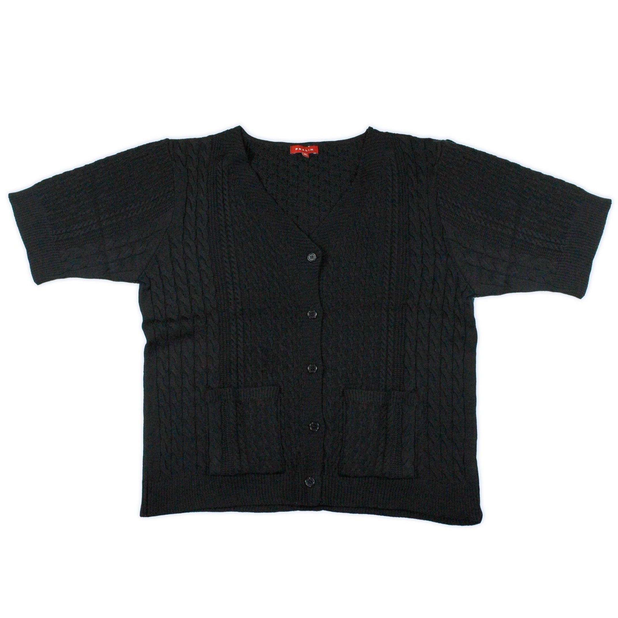 Suéter Manga Corta Cuello V con Bolsas 10450 Mujer