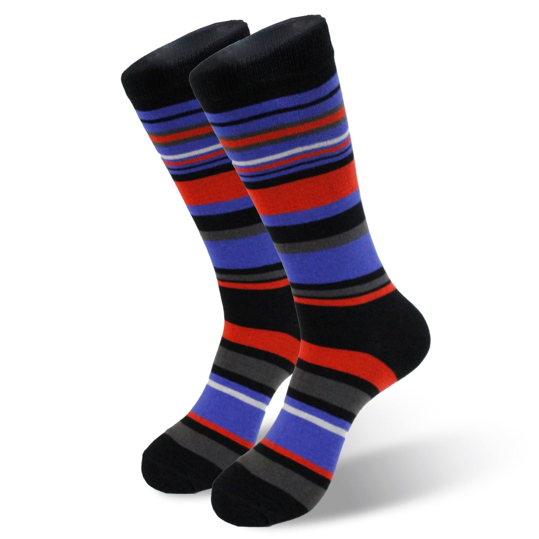 Calcetín de Vestir Negro/Azul/Rojo 0376 Hombre